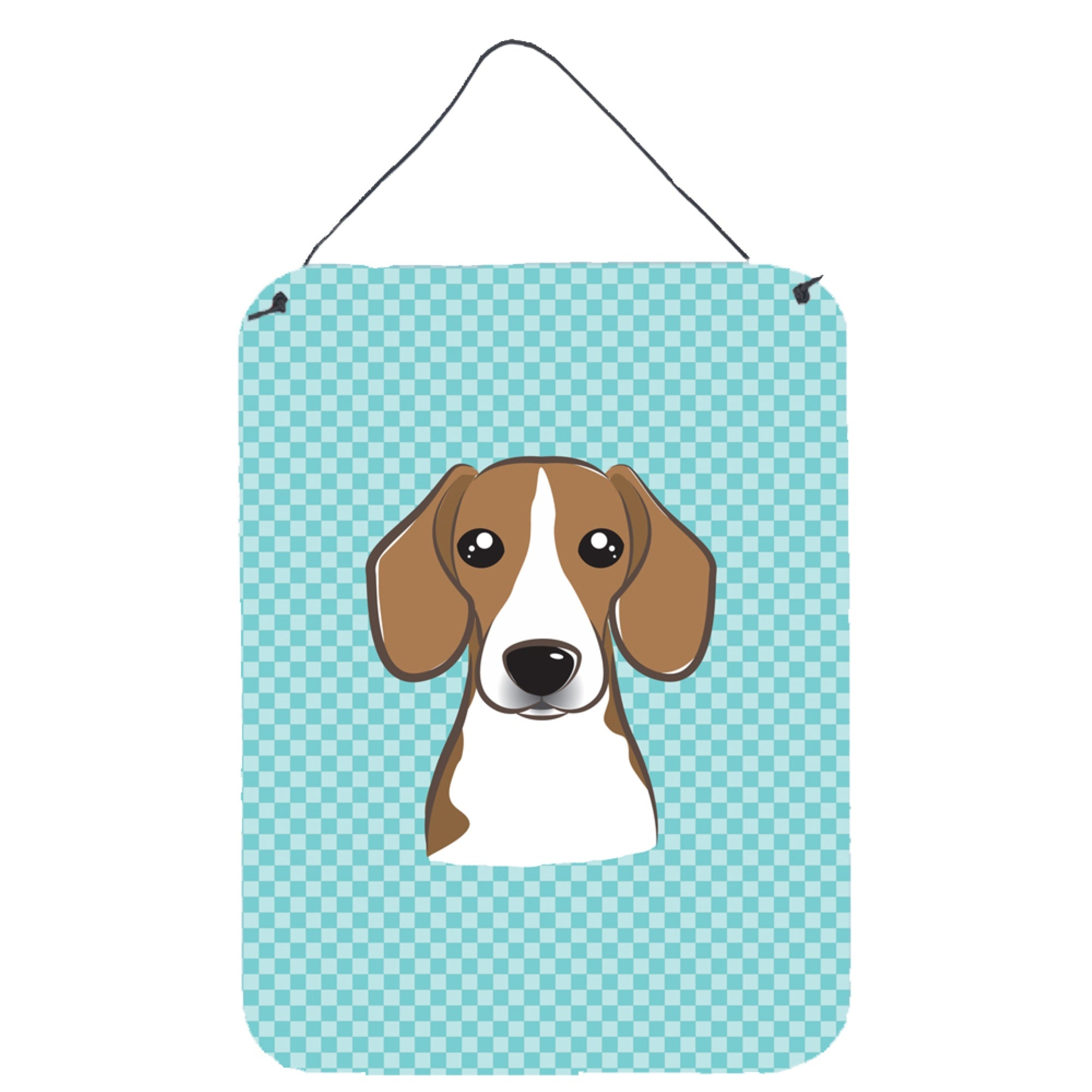 'Caroline'S Treasures Checkerboard Blue Beagle Wall Or Door Hanging Prints, 16'''' X 12''''''