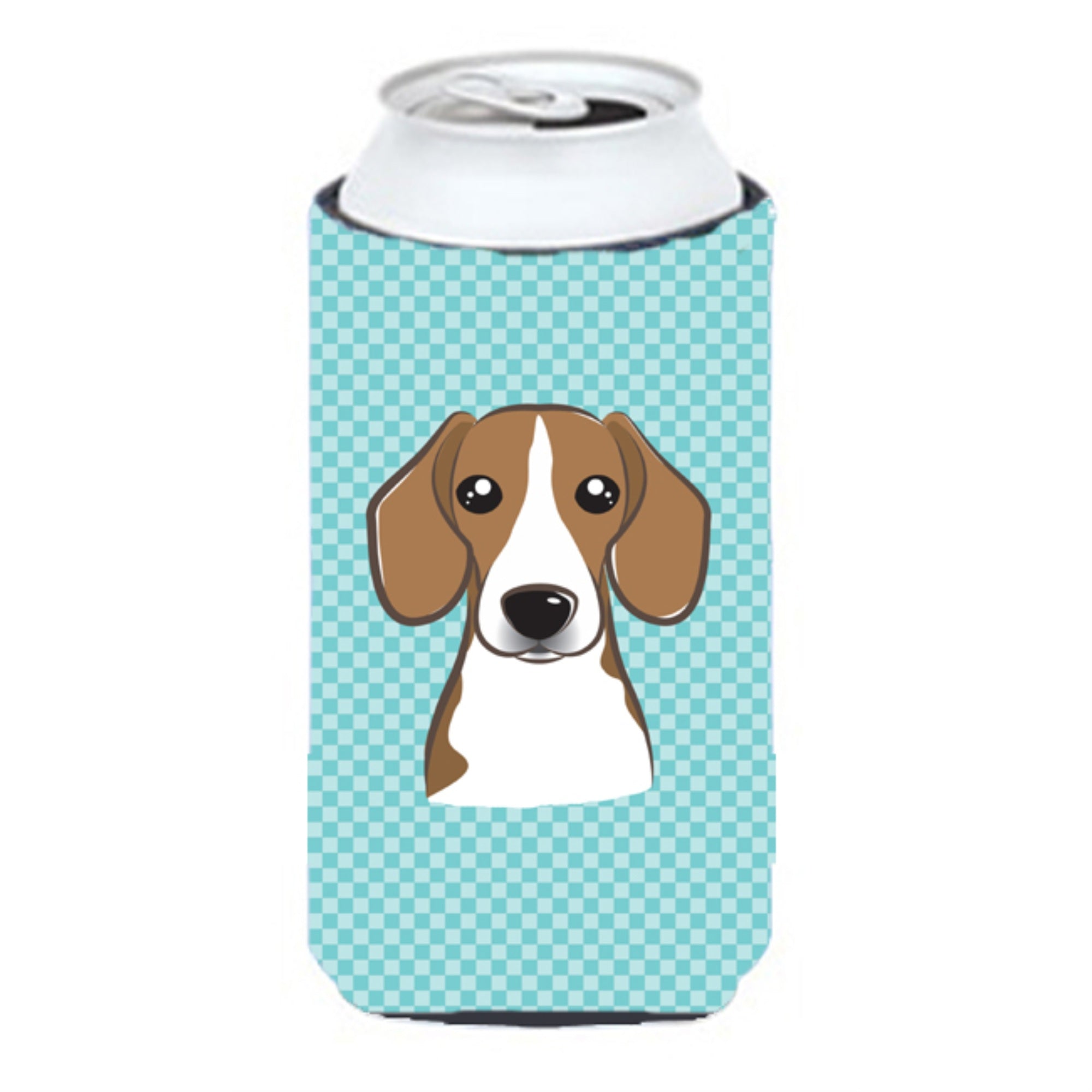 Checkerboard Blue Beagle Tall Boy Beverage Insulator Hugger Bb1177Tbc