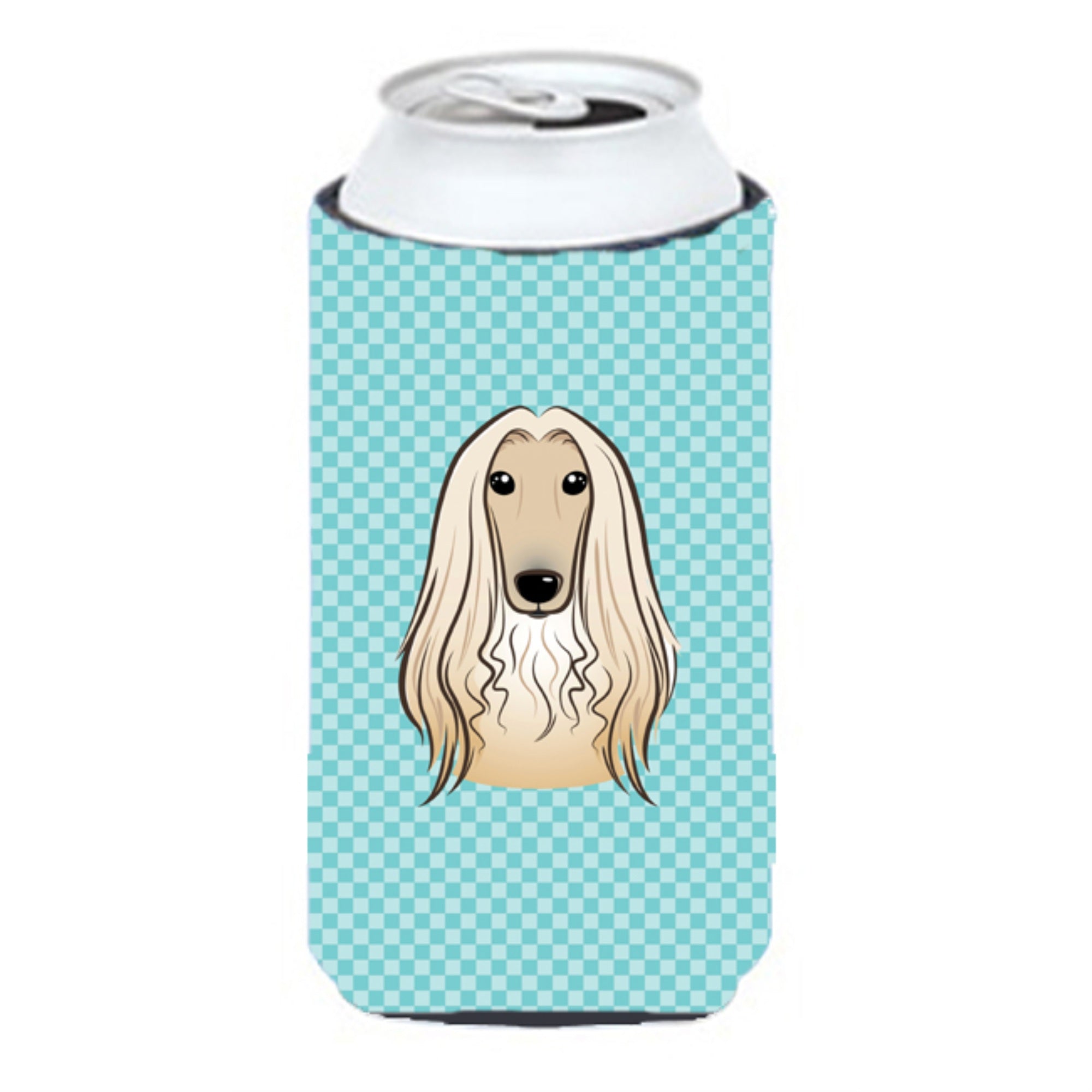 Checkerboard Blue Afghan Hound Tall Boy Beverage Insulator Hugger Bb1182Tbc