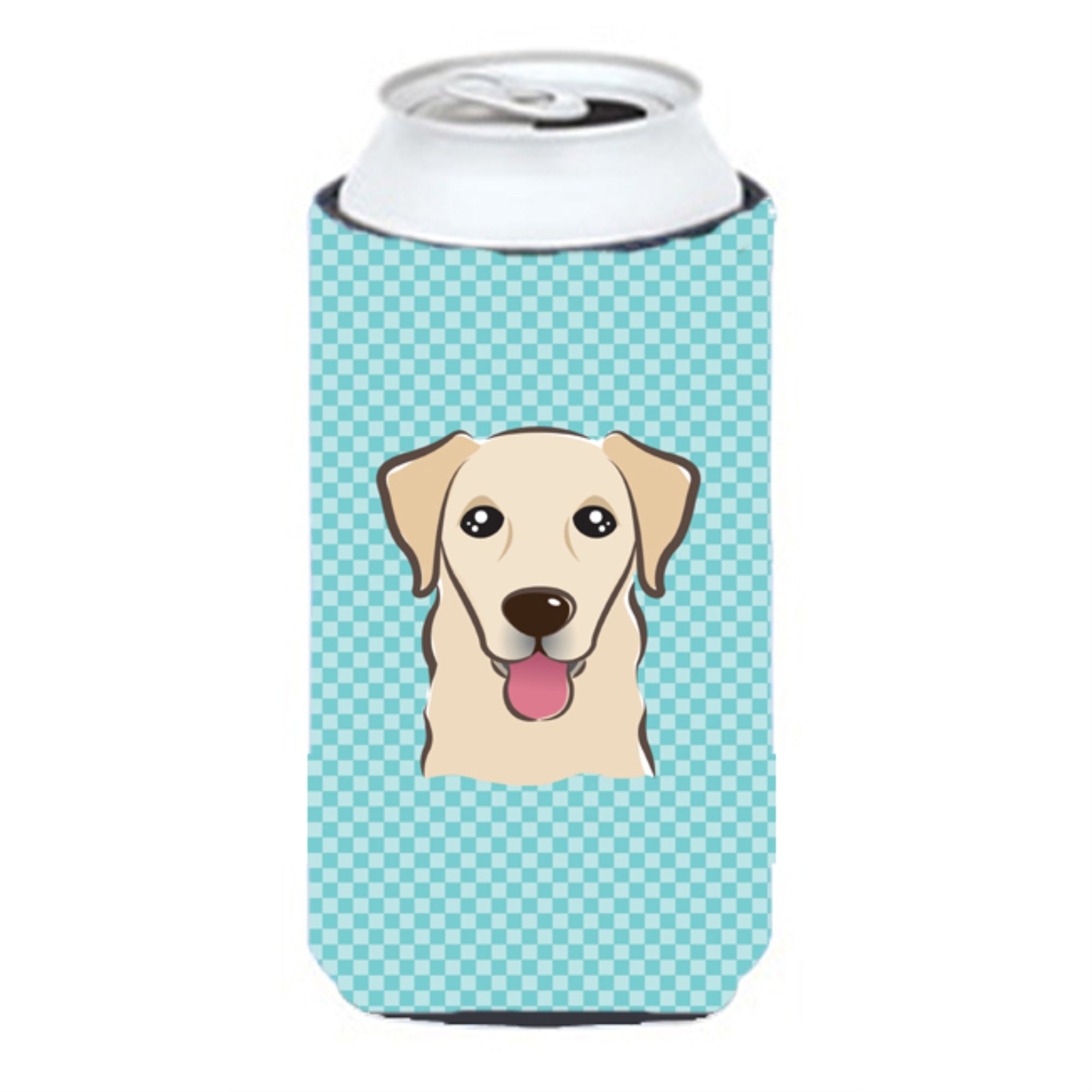 Checkerboard Blue Golden Retriever Tall Boy Beverage Insulator Hugger Bb1190Tbc