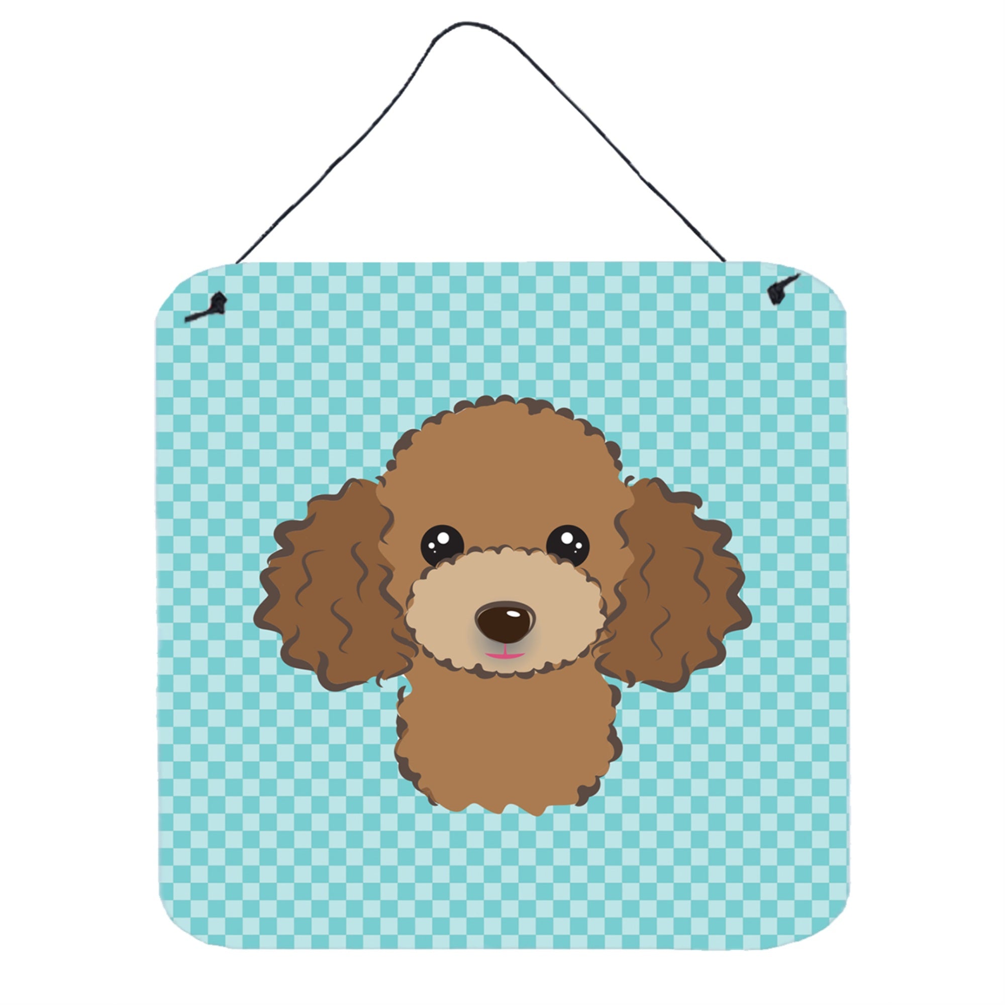 'Caroline'S Treasures Checkerboard Blue Chocolate Brown Poodle Wall Or Door Hanging Prints, 6 X 6''''''