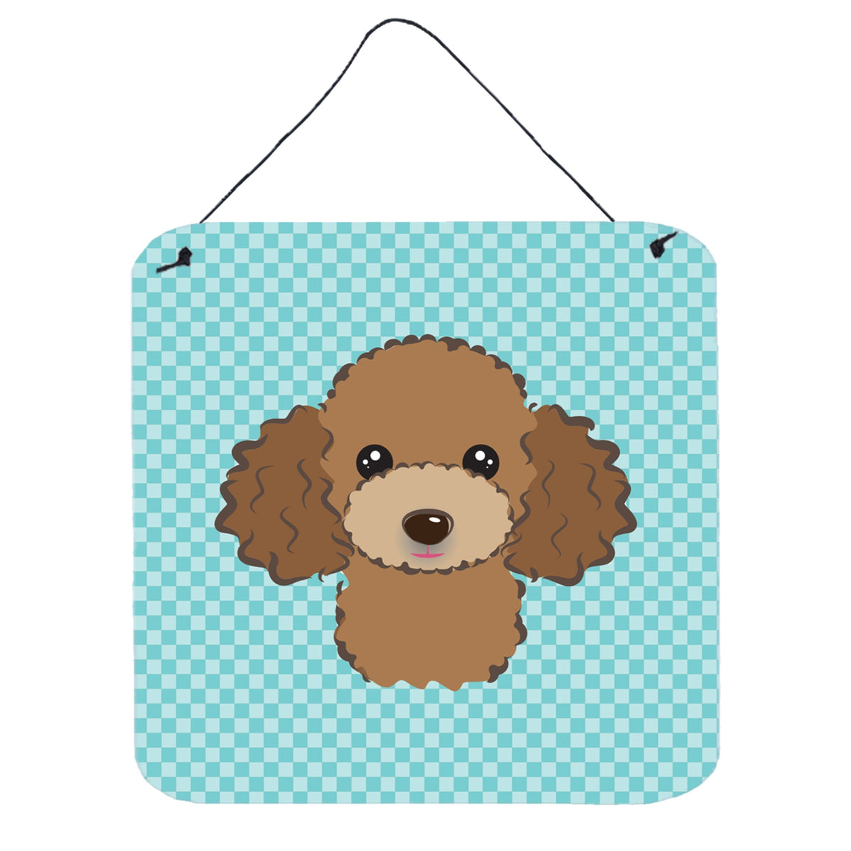 'Caroline'S Treasures Checkerboard Blue Chocolate Brown Poodle Wall Or Door Hanging Prints, 6 X 6''''''