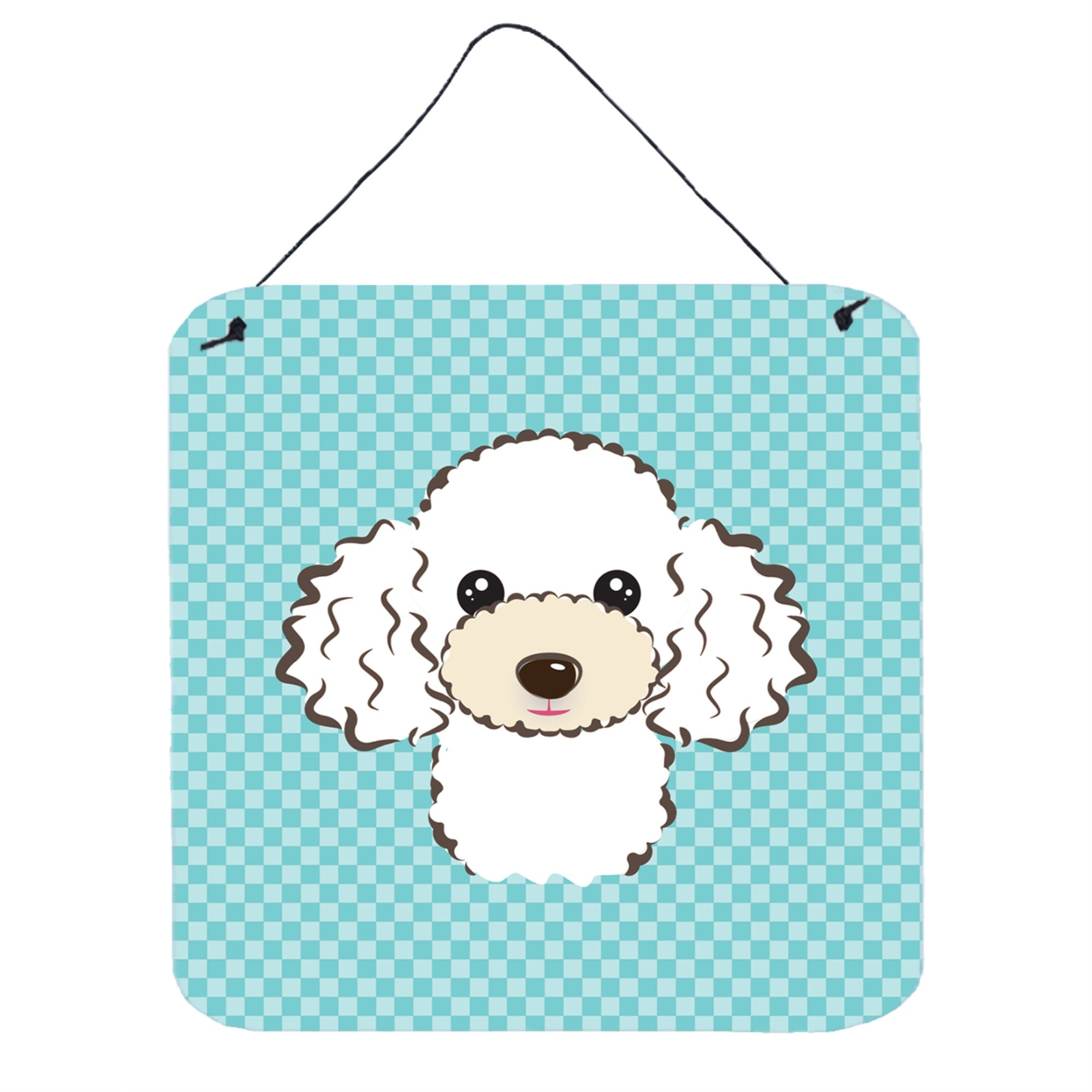 'Caroline'S Treasures Checkerboard Blue White Poodle Wall Or Door Hanging Prints, 6 X 6''''''