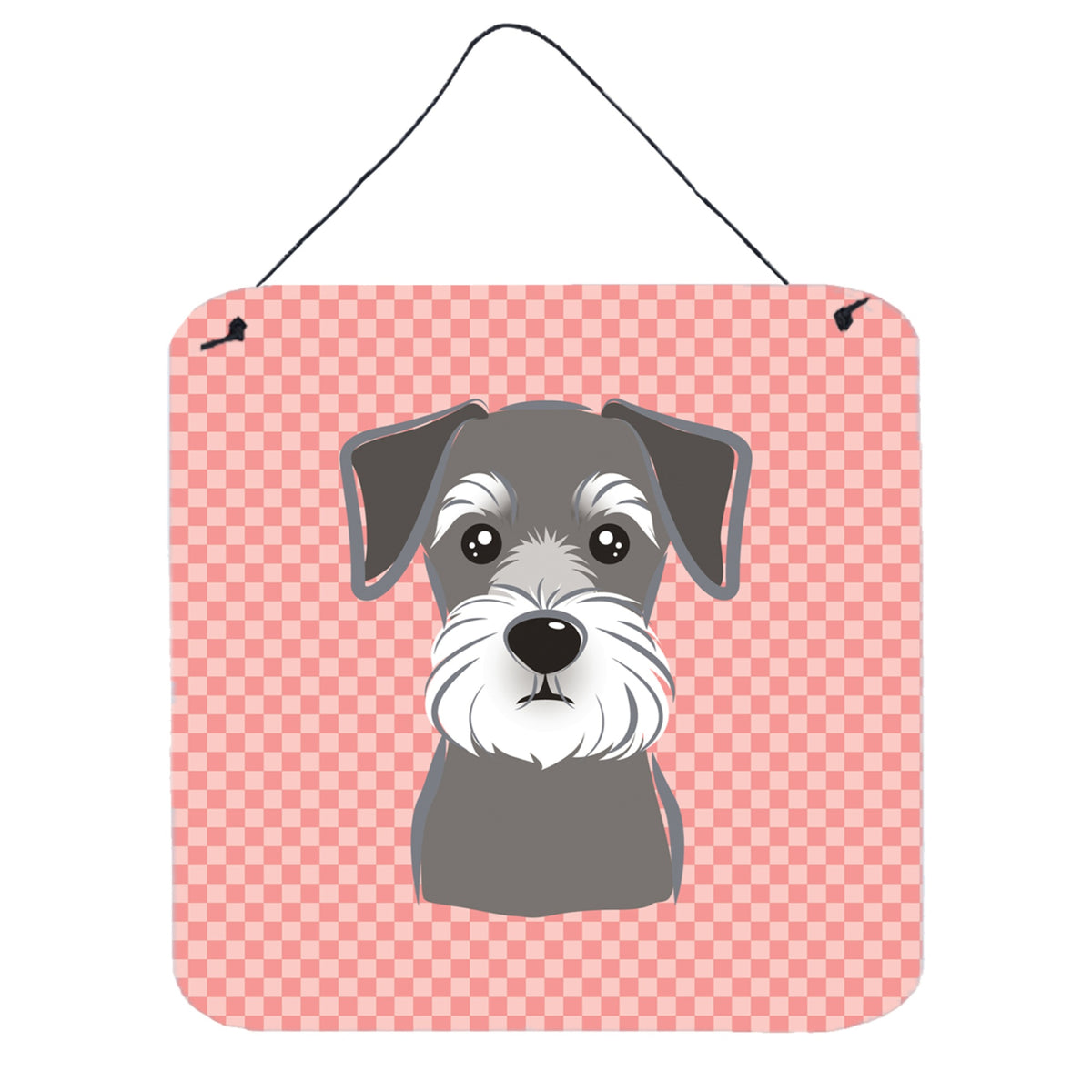 'Caroline'S Treasures Checkerboard Pink Schnauzer Wall Or Door Hanging Prints, 6 X 6''''''