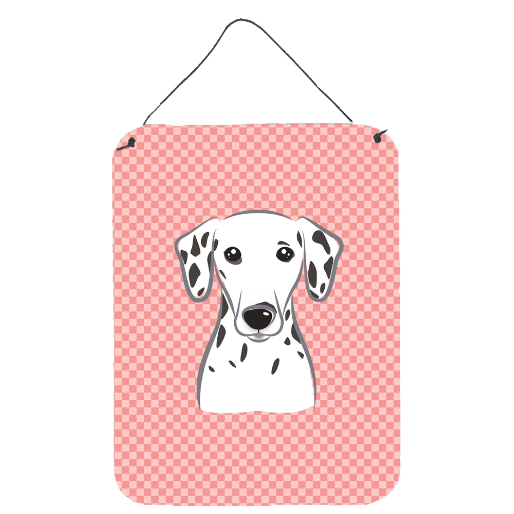 'Caroline'S Treasures Checkerboard Pink Dalmatian Wall Or Door Hanging Prints, 16'''' X 12''''''