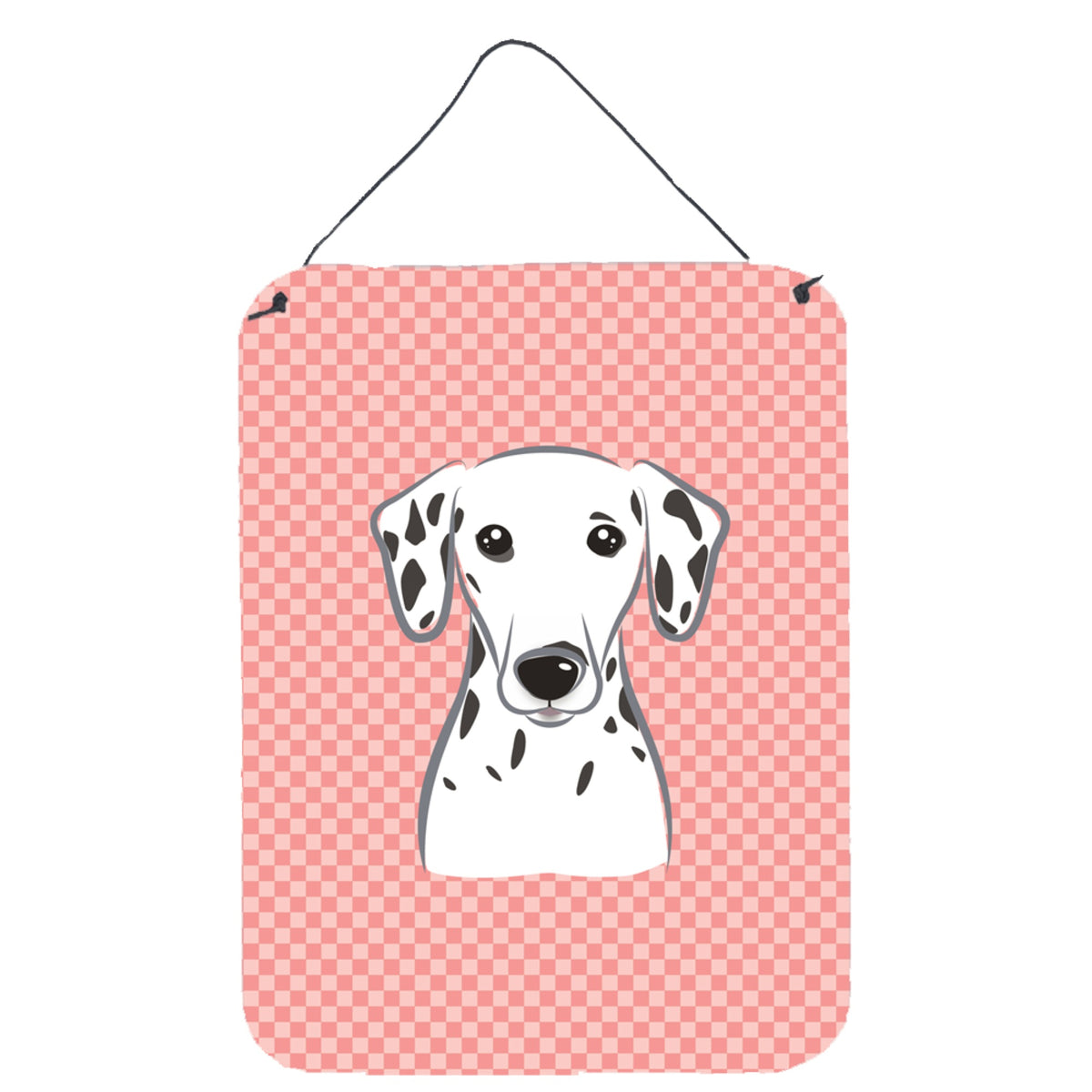 'Caroline'S Treasures Checkerboard Pink Dalmatian Wall Or Door Hanging Prints, 16'''' X 12''''''