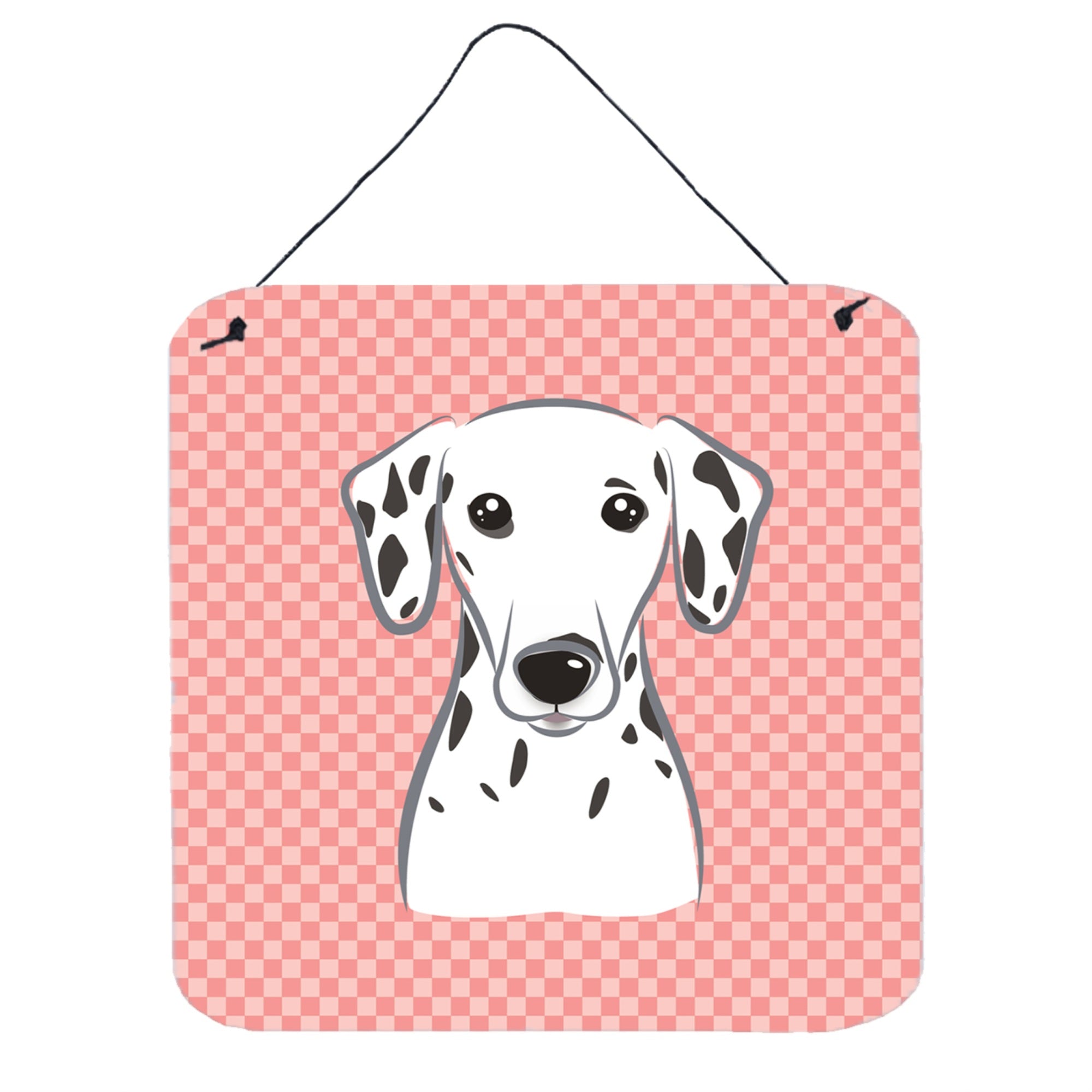 'Caroline'S Treasures Checkerboard Pink Dalmatian Wall Or Door Hanging Prints, 6 X 6''''''