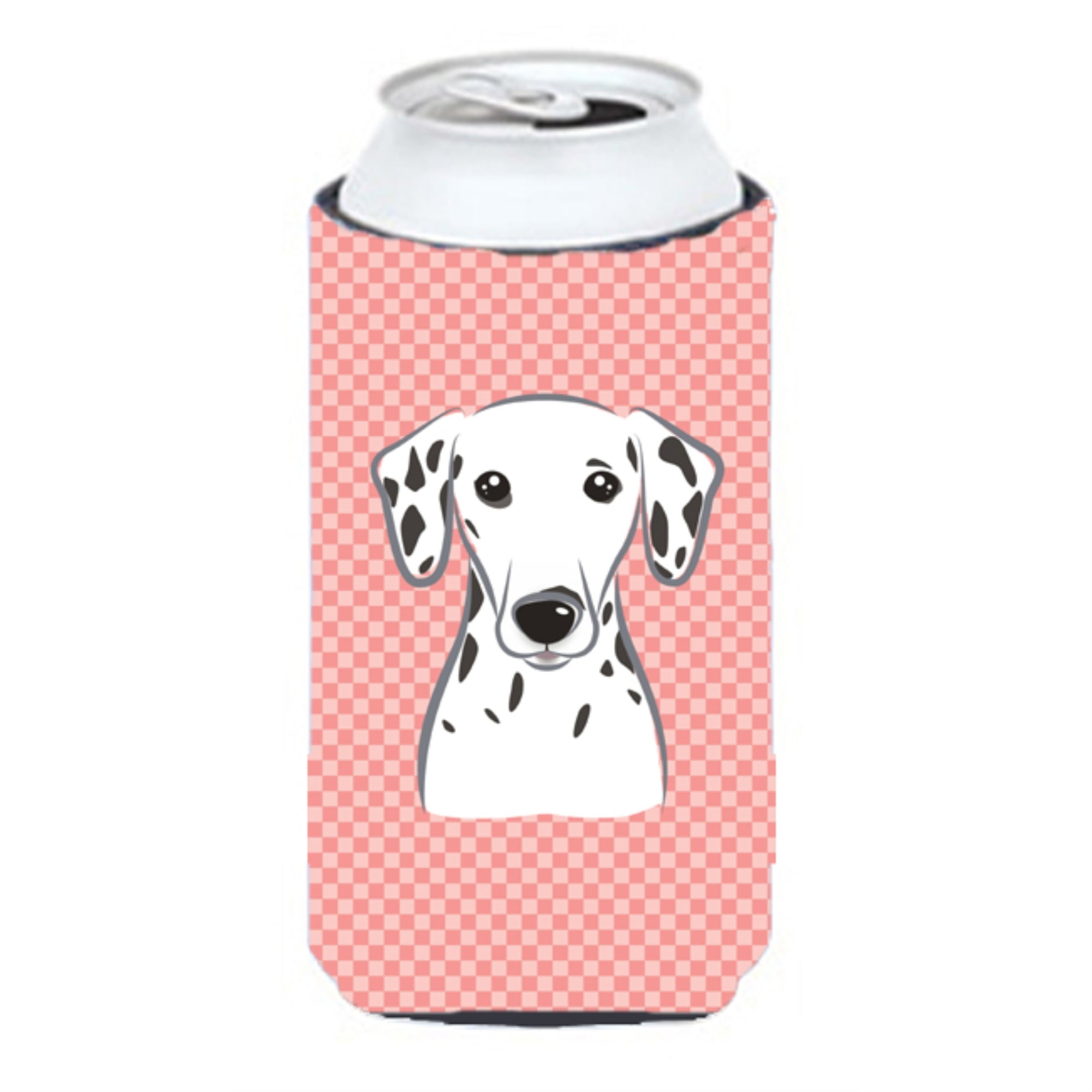 Checkerboard Pink Dalmatian Tall Boy Beverage Insulator Hugger Bb1210Tbc