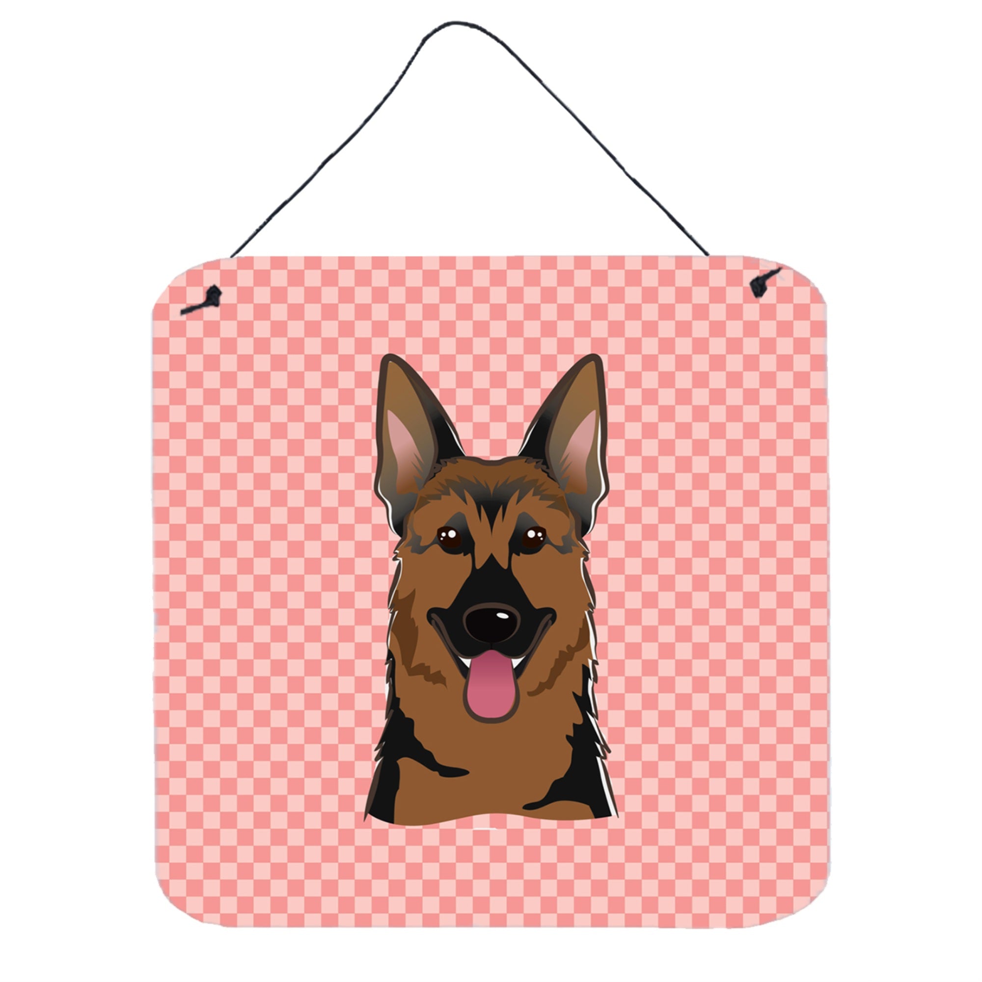 'Caroline'S Treasures Checkerboard Pink German Shepherd Wall Or Door Hanging Prints, 6 X 6''''''