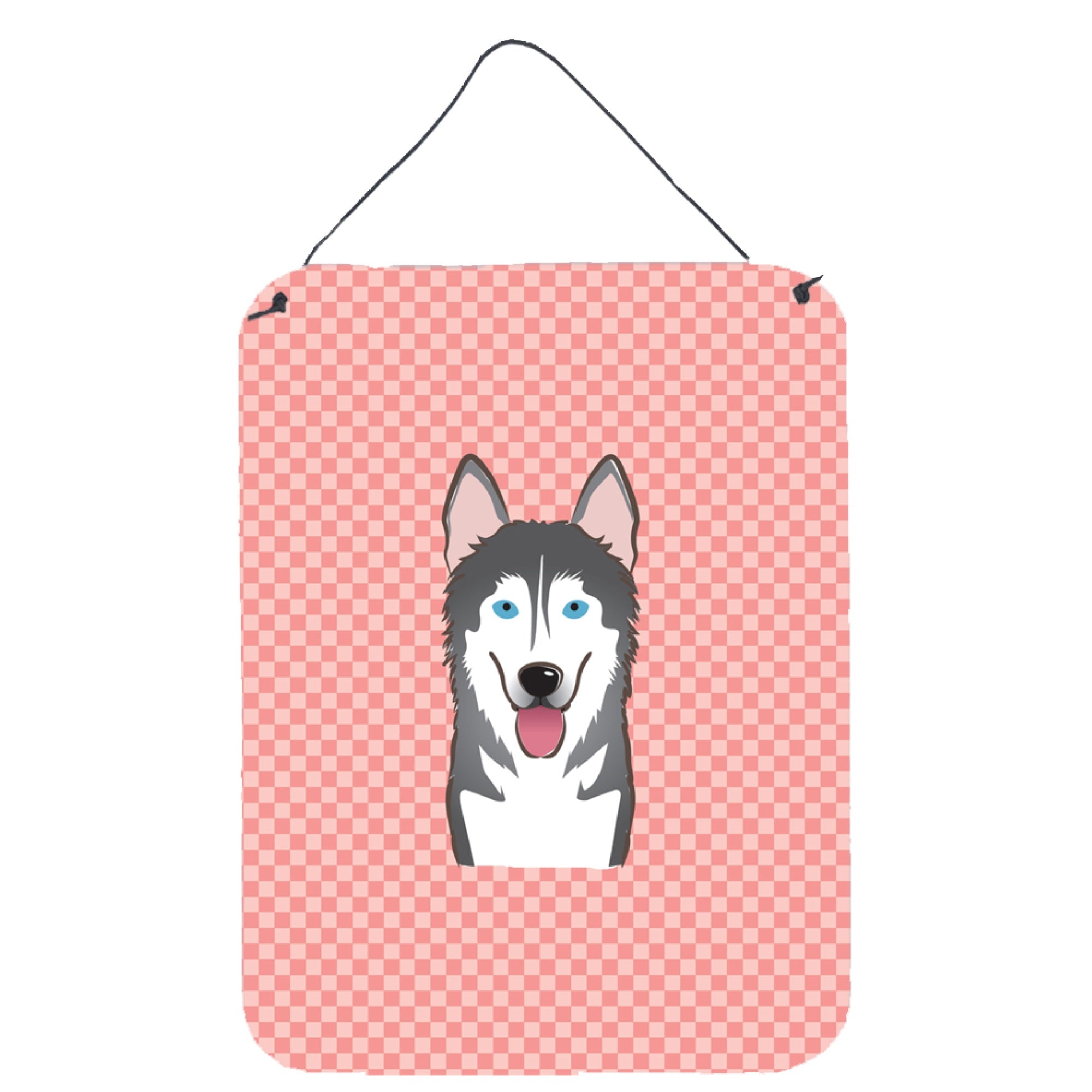 'Caroline'S Treasures Checkerboard Pink Alaskan Malamute Wall Or Door Hanging Prints, 16'''' X 12''''''
