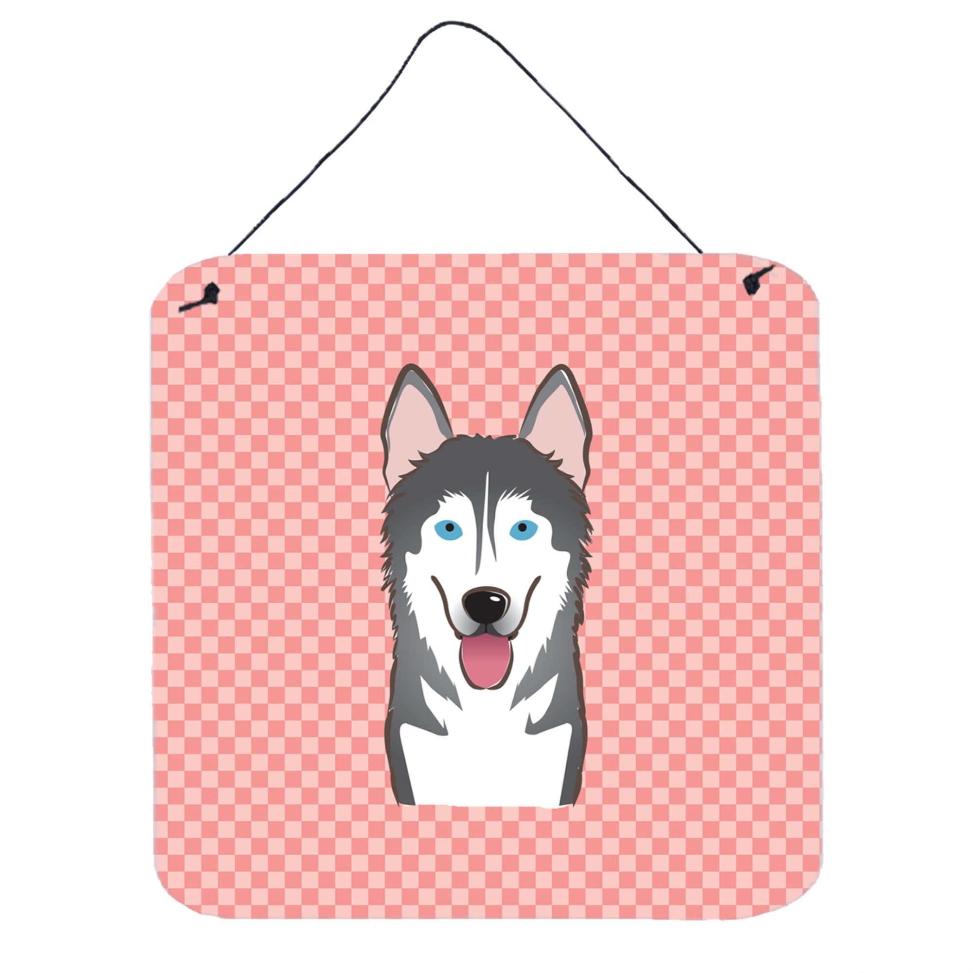 'Caroline'S Treasures Checkerboard Pink Alaskan Malamute Wall Or Door Hanging Prints, 6 X 6''''''