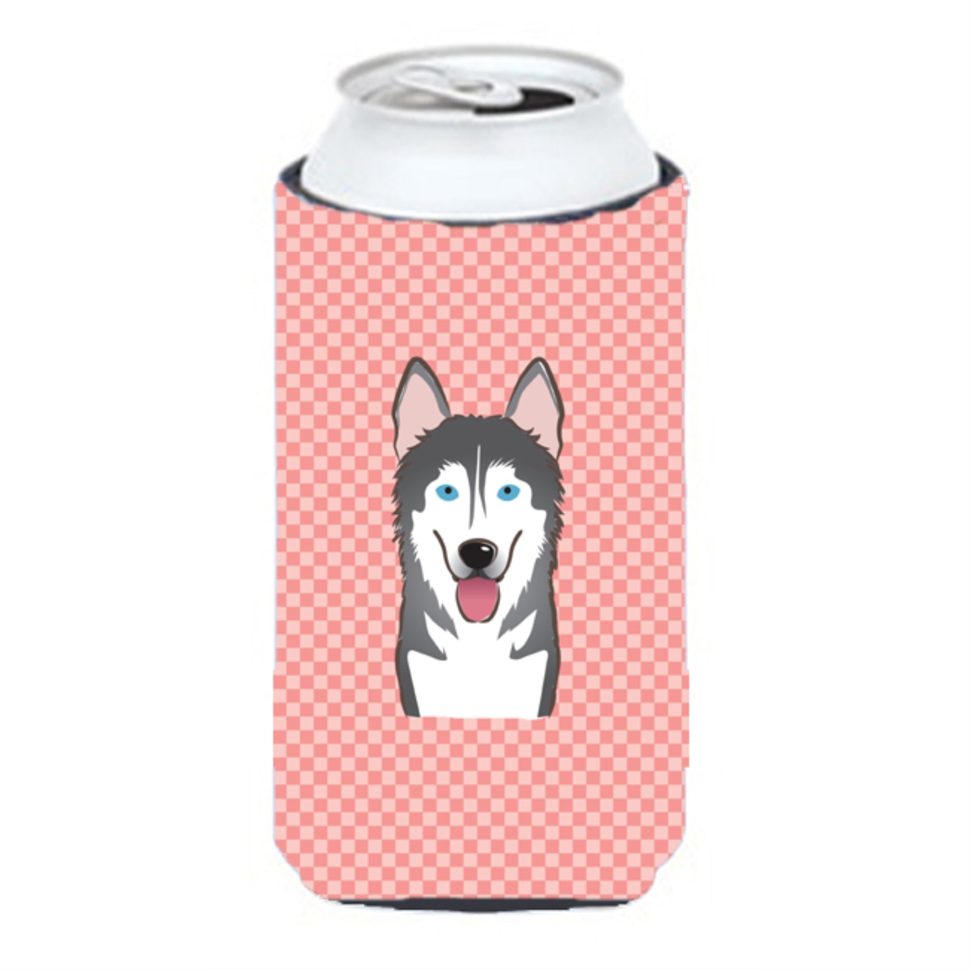 Checkerboard Pink Alaskan Malamute Tall Boy Beverage Insulator Hugger Bb1218Tbc