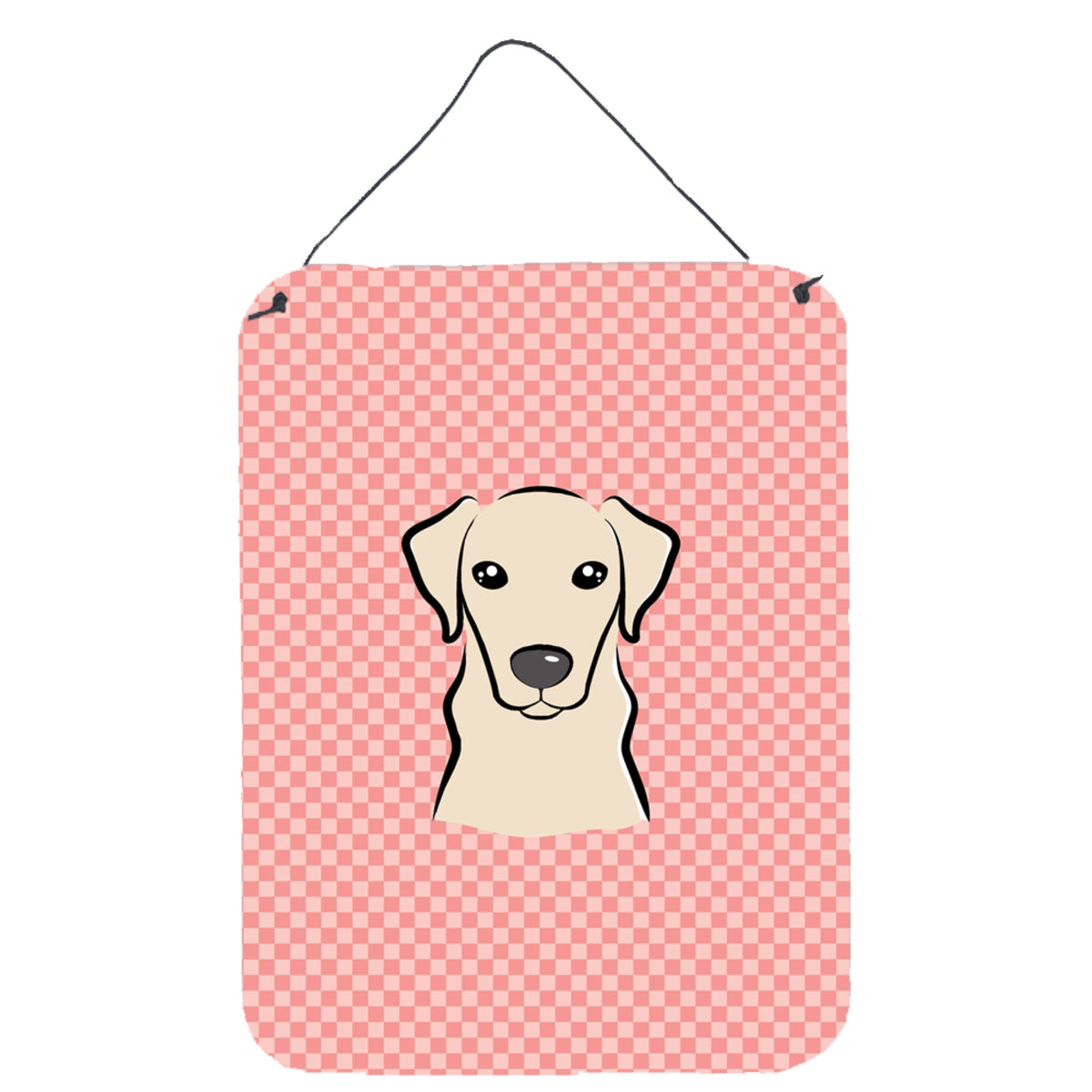 'Caroline'S Treasures Checkerboard Pink Yellow Labrador Wall Or Door Hanging Prints, 16'''' X 12''''''