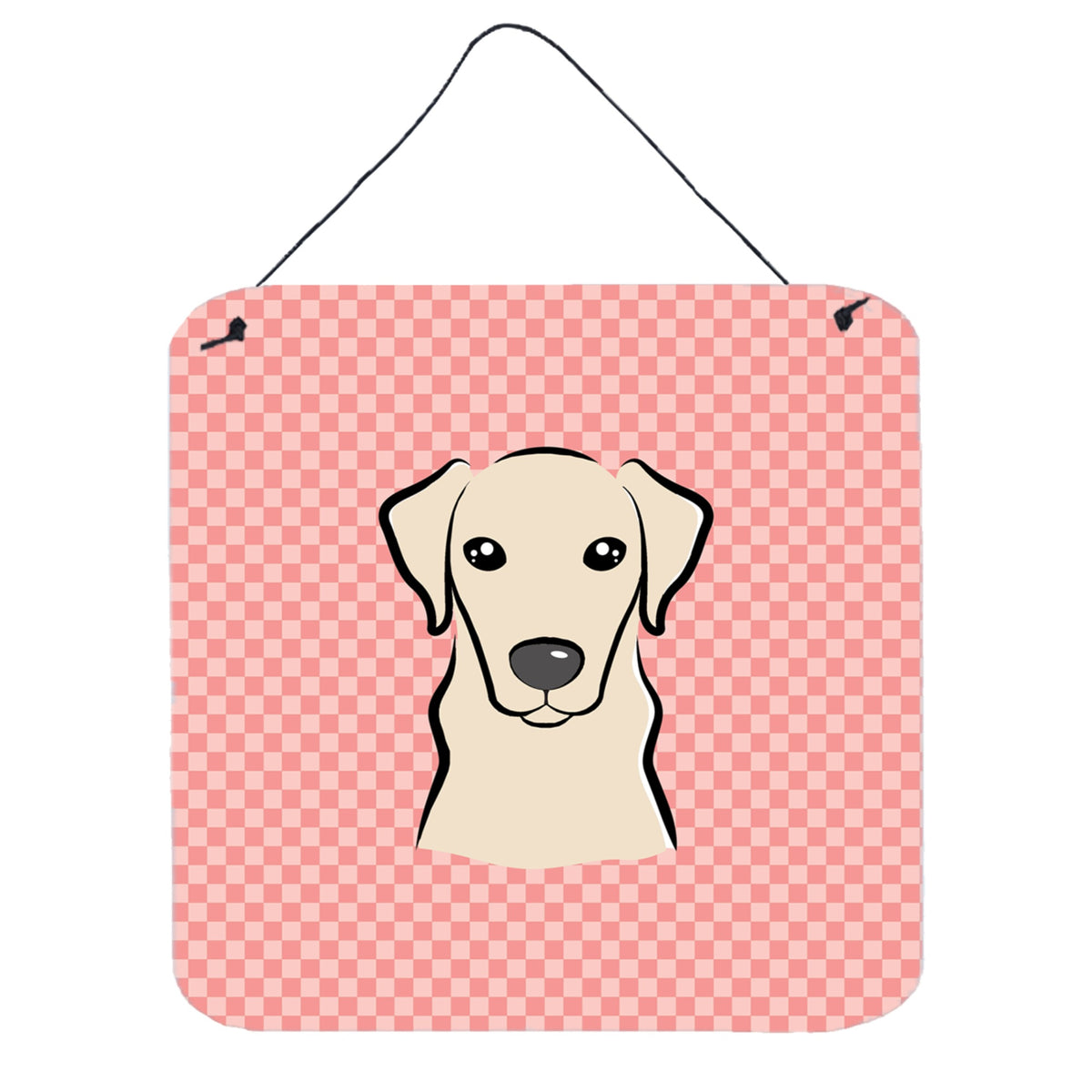 'Caroline'S Treasures Checkerboard Pink Yellow Labrador Wall Or Door Hanging Prints, 6 X 6''''''