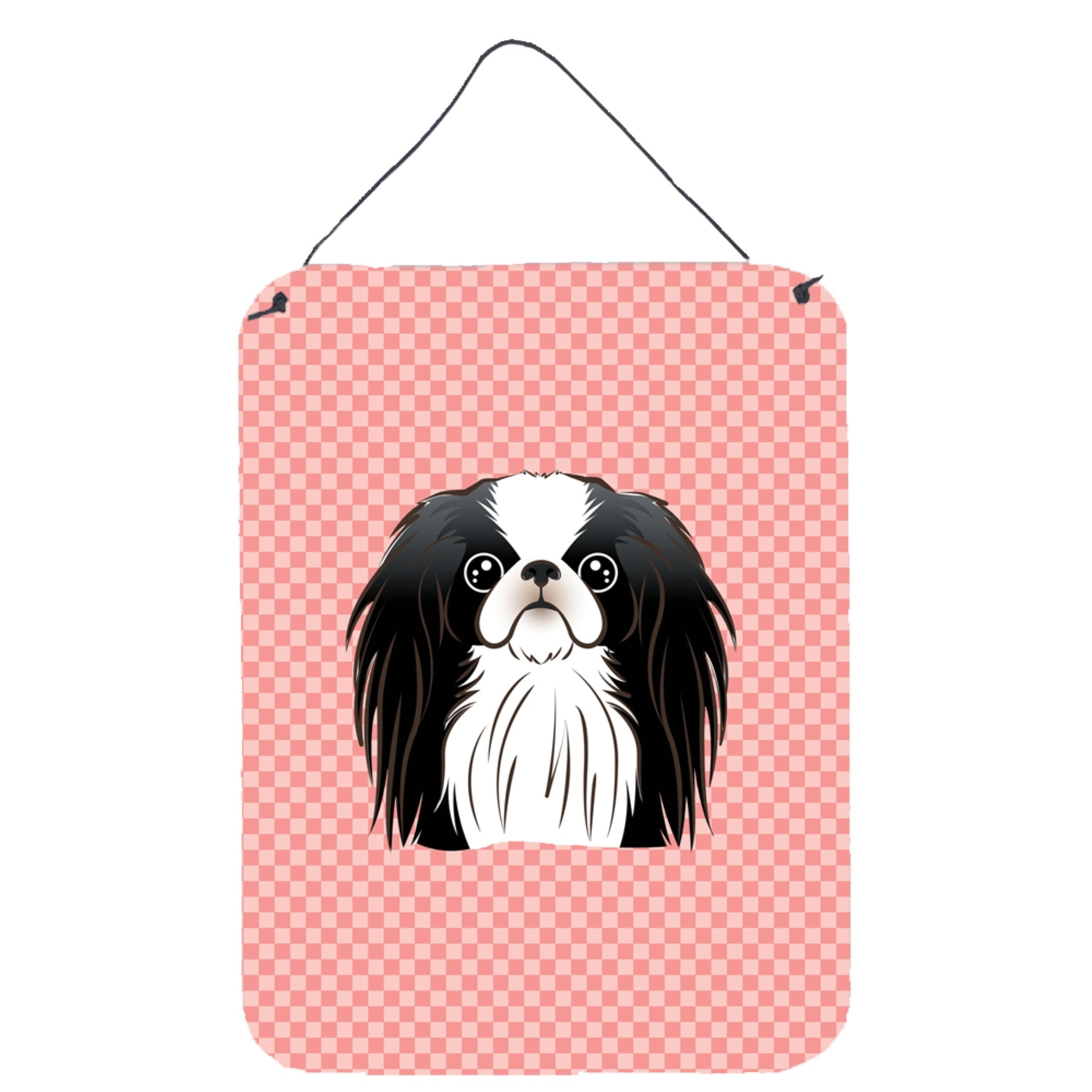 'Caroline'S Treasures Checkerboard Pink Japanese Chin Wall Or Door Hanging Prints, 16'''' X 12''''''