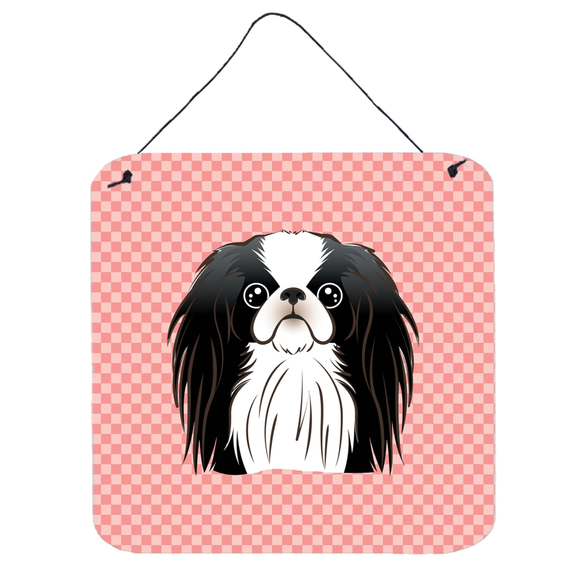 'Caroline'S Treasures Checkerboard Pink Japanese Chin Wall Or Door Hanging Prints, 6 X 6''''''