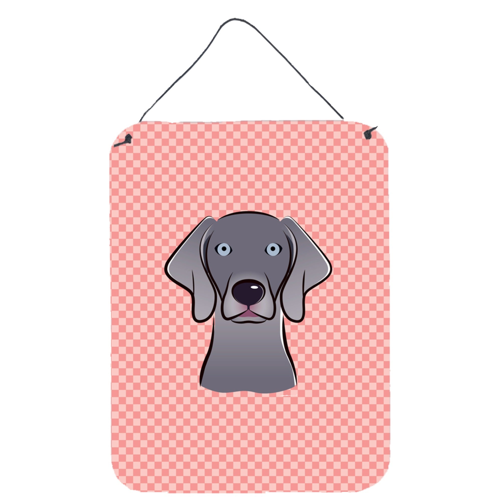'Caroline'S Treasures Bb1231Ds1216 Checkerboard Blue Weimaraner Wall Or Door Hanging Prints, 16'''' X 12''''''