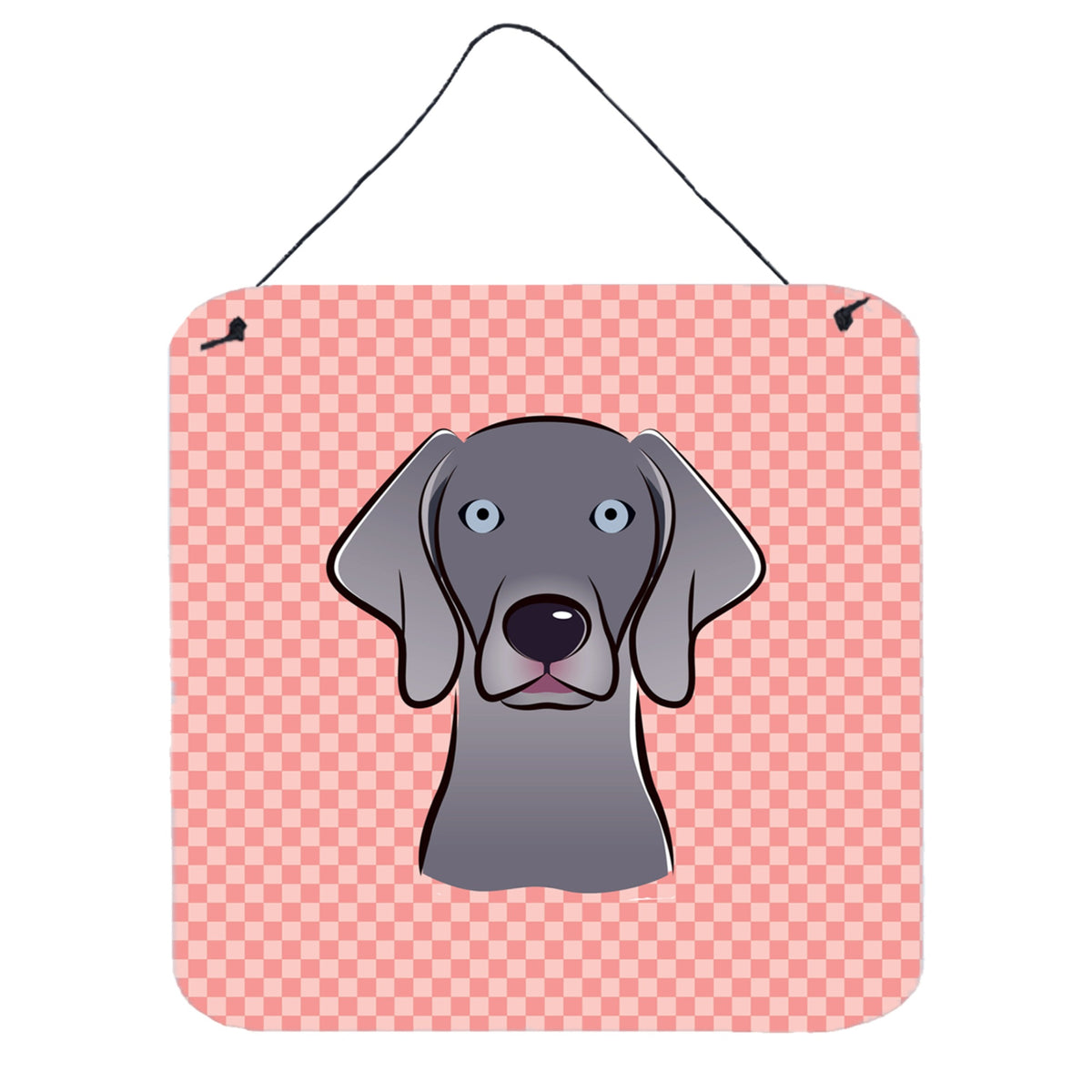 'Caroline'S Treasures Bb1231Ds66 Checkerboard Blue Weimaraner Wall Or Door Hanging Prints, 6 X 6''''''