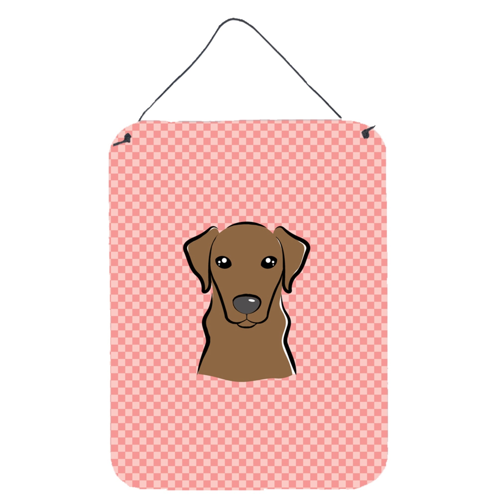 'Caroline'S Treasures Checkerboard Pink Chocolate Labrador Wall Or Door Hanging Prints, 16'''' X 12''''''