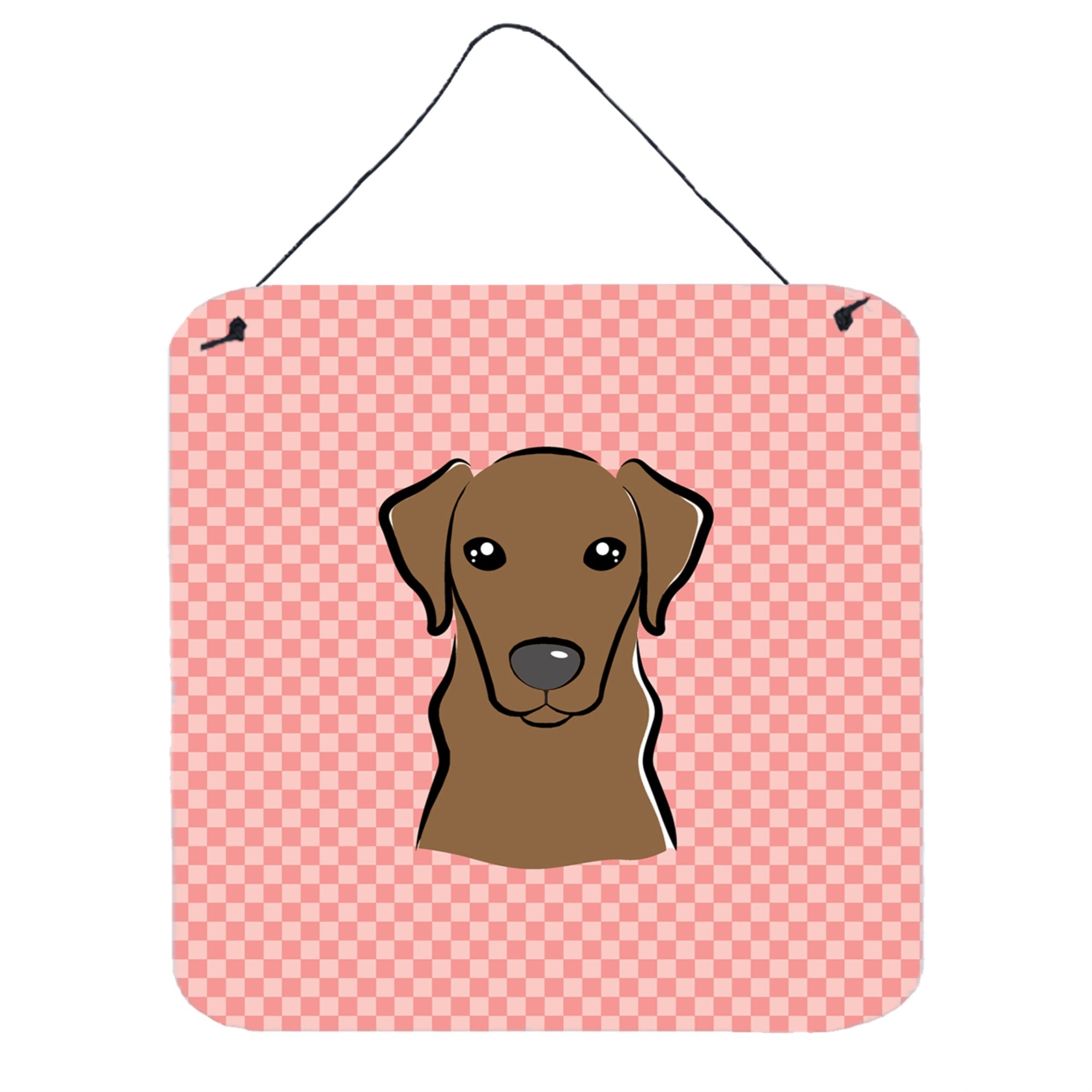 'Caroline'S Treasures Checkerboard Pink Chocolate Labrador Wall Or Door Hanging Prints, 6 X 6''''''