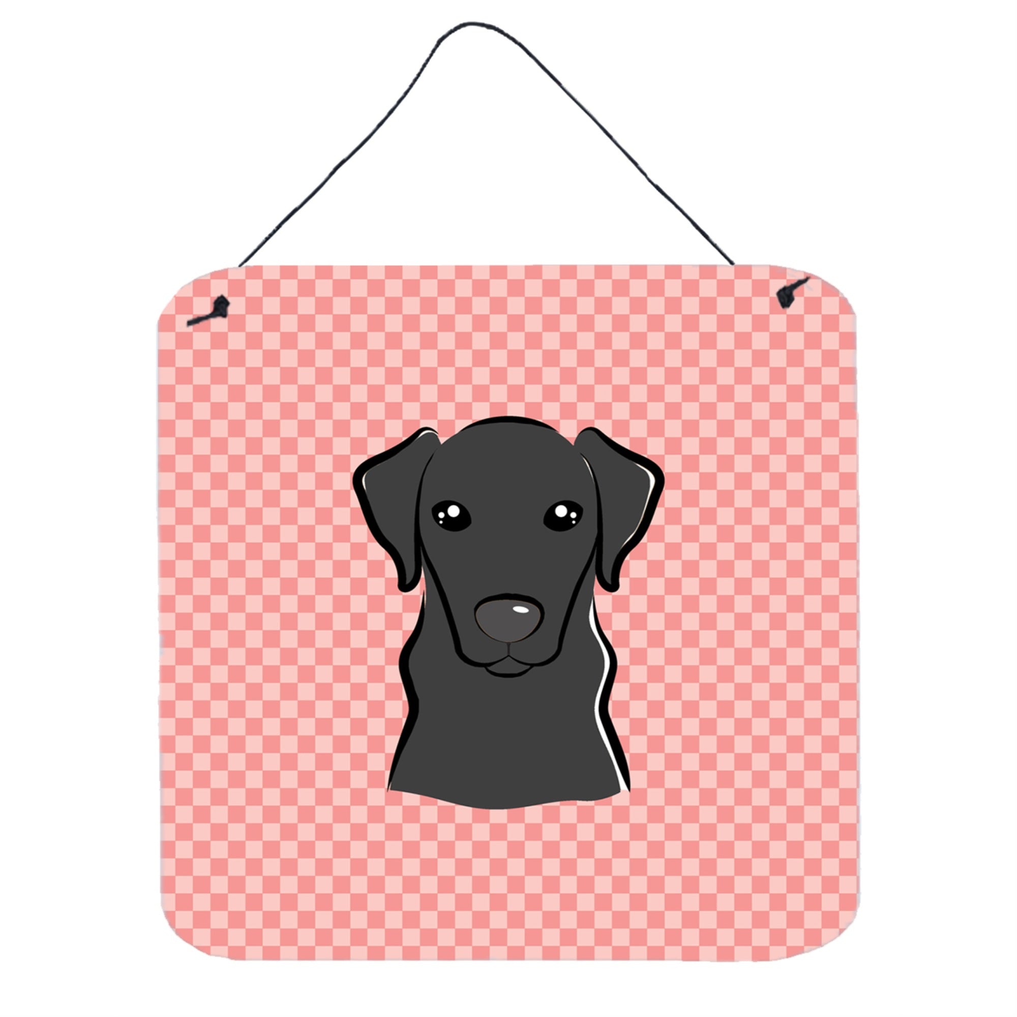 'Caroline'S Treasures Checkerboard Pink Black Labrador Wall Or Door Hanging Prints, 6 X 6''''''