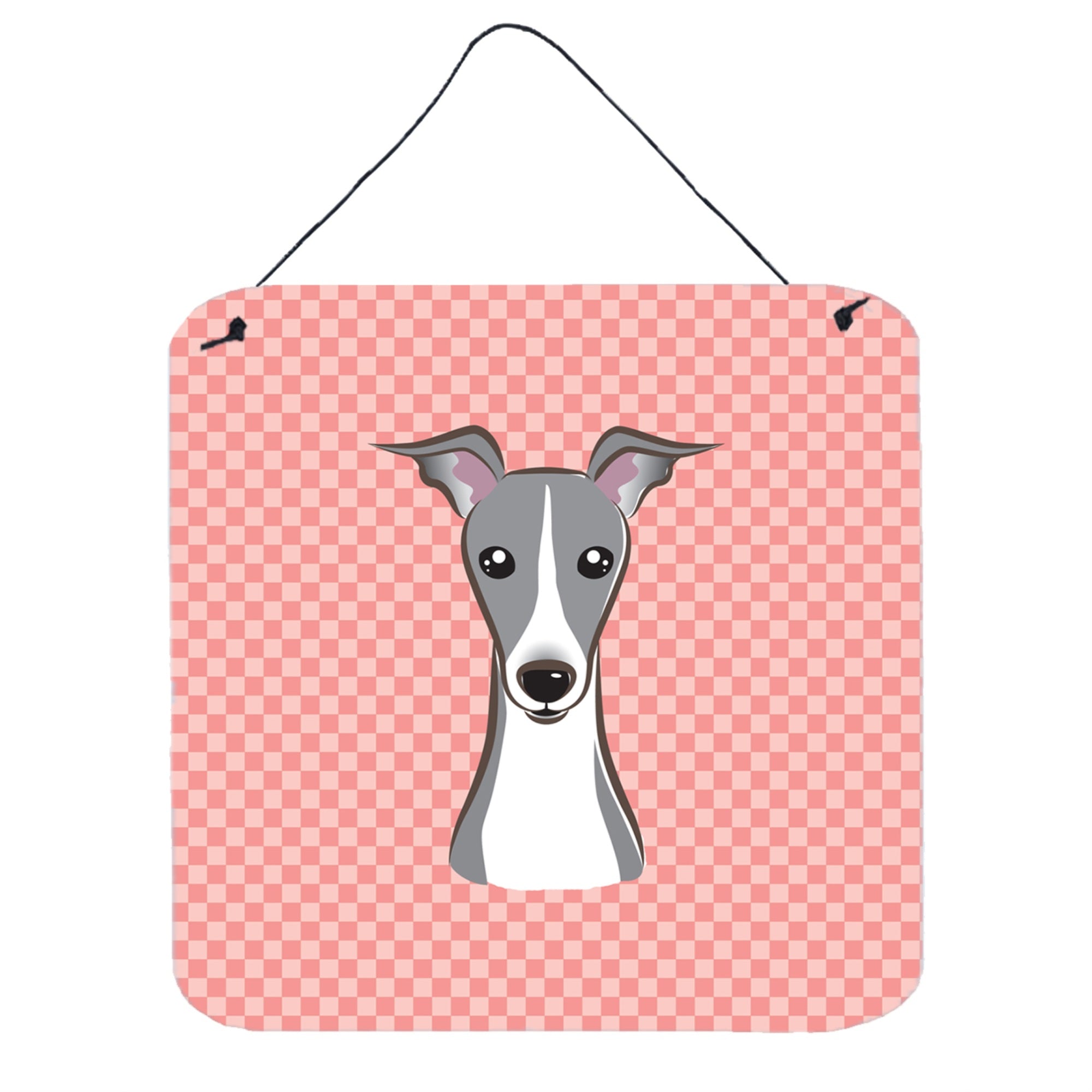 'Caroline'S Treasures Checkerboard Pink Italian Greyhound Wall Or Door Hanging Prints, 6 X 6''''''