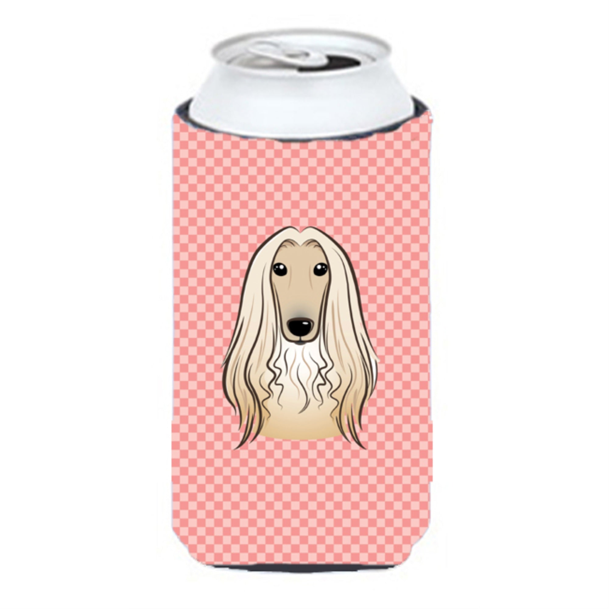 Checkerboard Pink Afghan Hound Tall Boy Beverage Insulator Hugger Bb1244Tbc