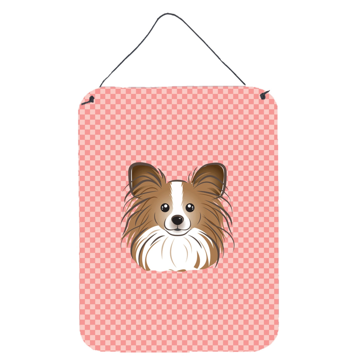 'Caroline'S Treasures Checkerboard Pink Papillon Wall Or Door Hanging Prints, 16'''' X 12''''''