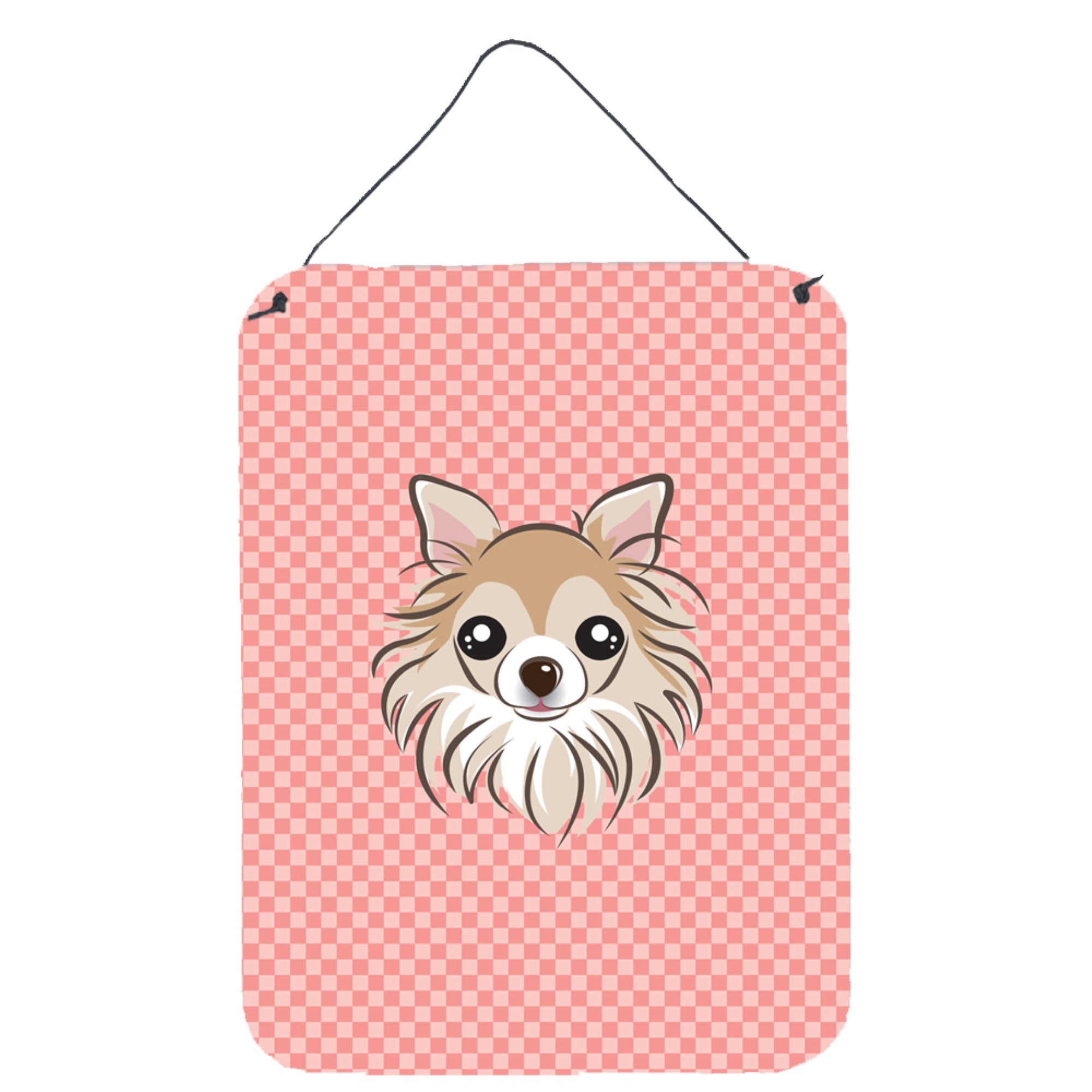 'Caroline'S Treasures Checkerboard Pink Chihuahua Wall Or Door Hanging Prints, 16'''' X 12''''''