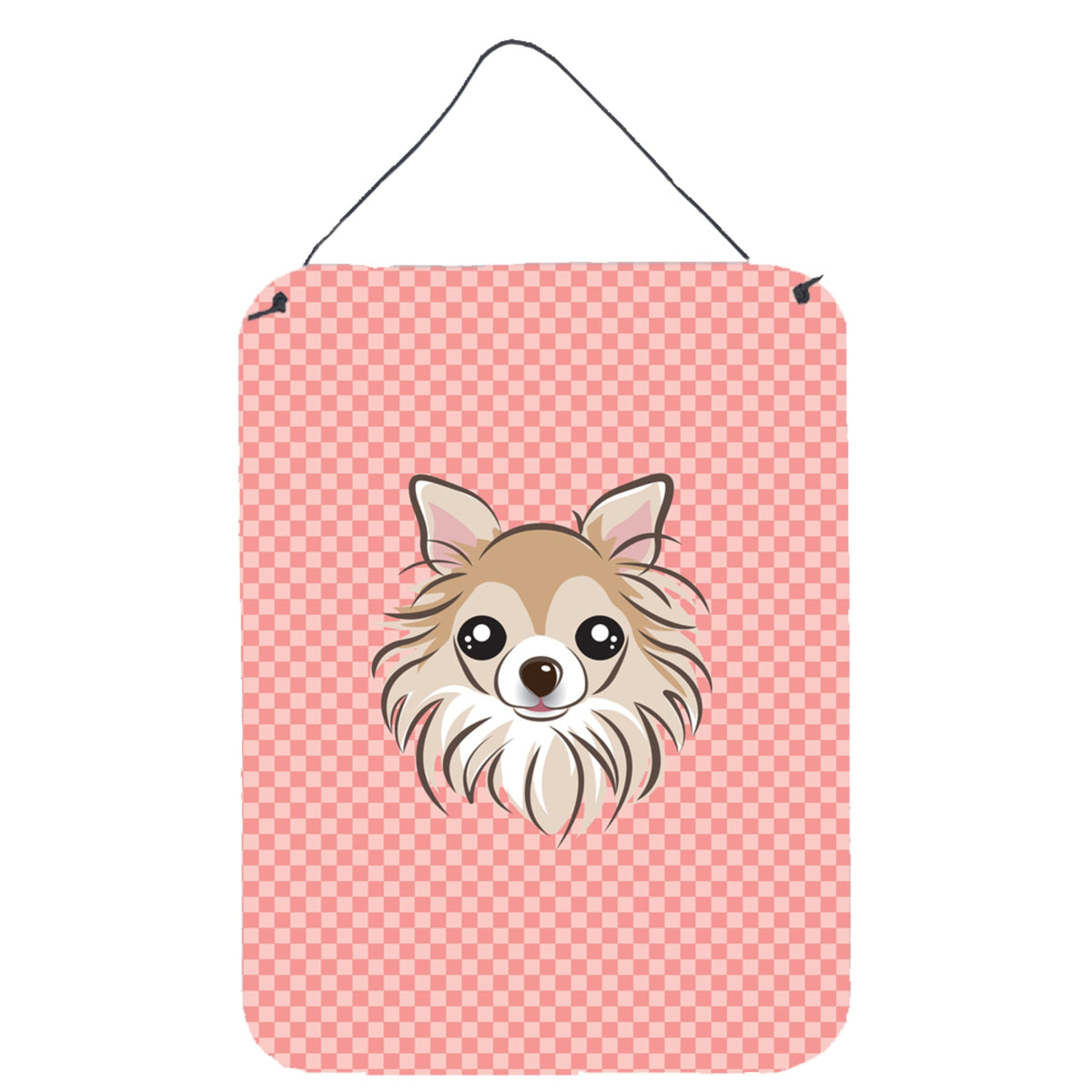 'Caroline'S Treasures Checkerboard Pink Chihuahua Wall Or Door Hanging Prints, 16'''' X 12''''''