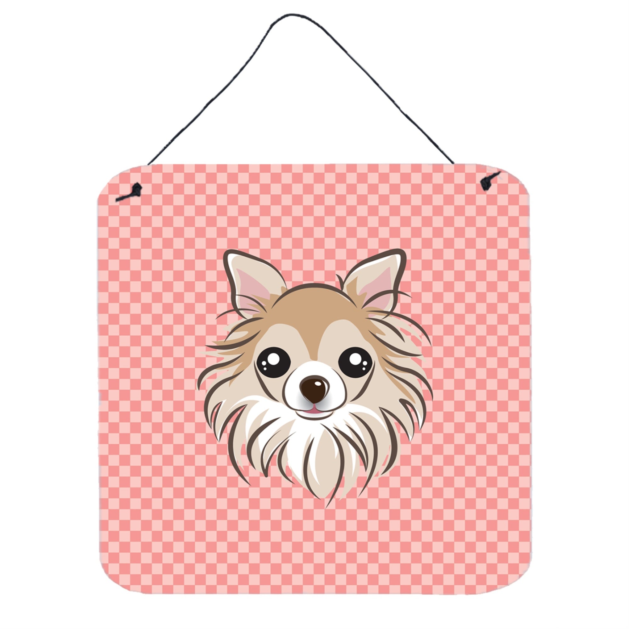 'Caroline'S Treasures Checkerboard Pink Chihuahua Wall Or Door Hanging Prints, 6 X 6''''''
