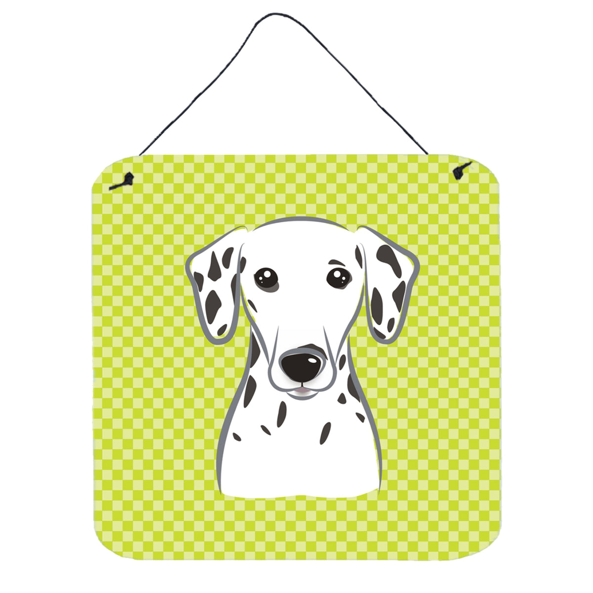 'Caroline'S Treasures Checkerboard Lime Green Dalmatian Wall Or Door Hanging Prints, 6 X 6''''''