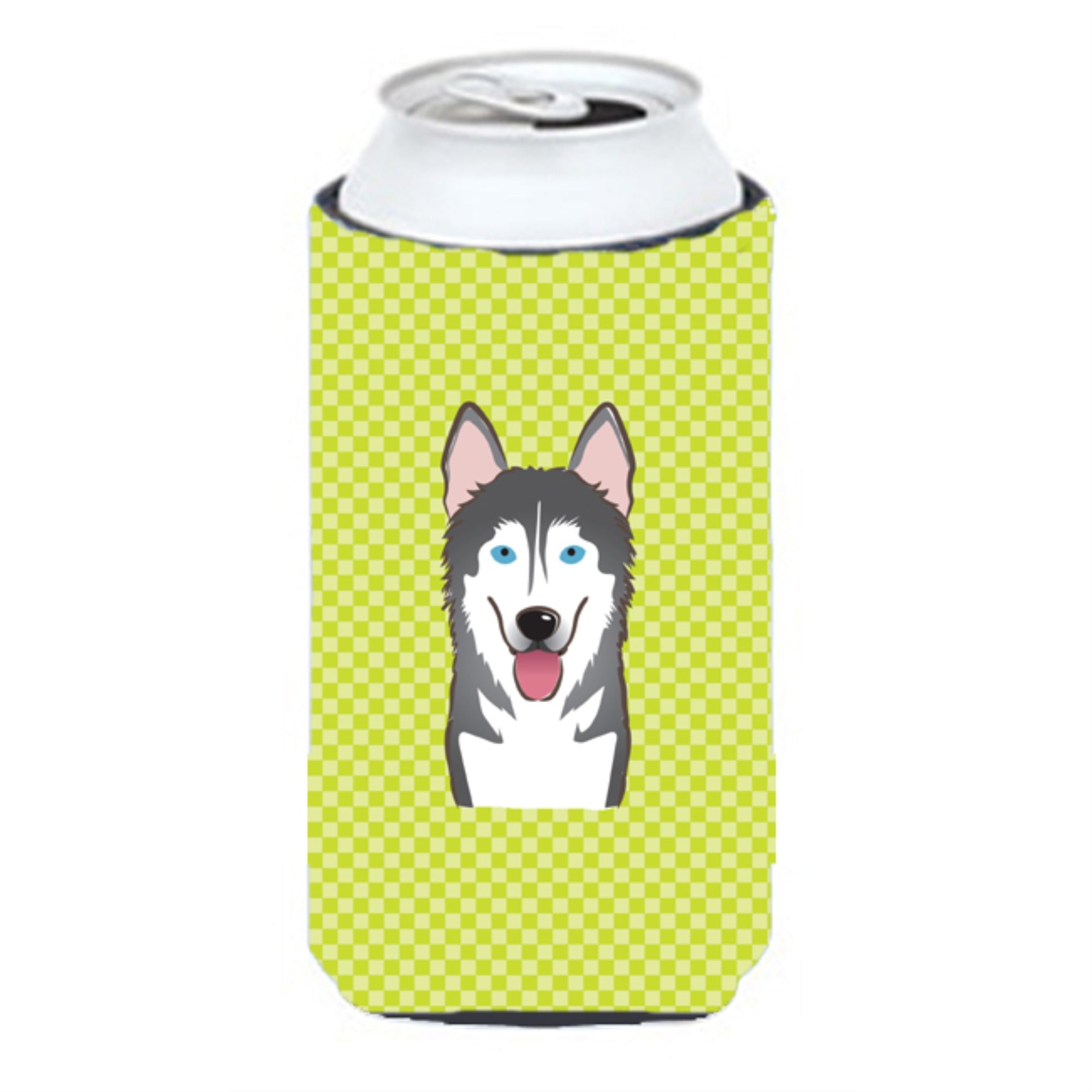 Checkerboard Lime Green Alaskan Malamute Tall Boy Beverage Insulator Hugger Bb1280Tbc