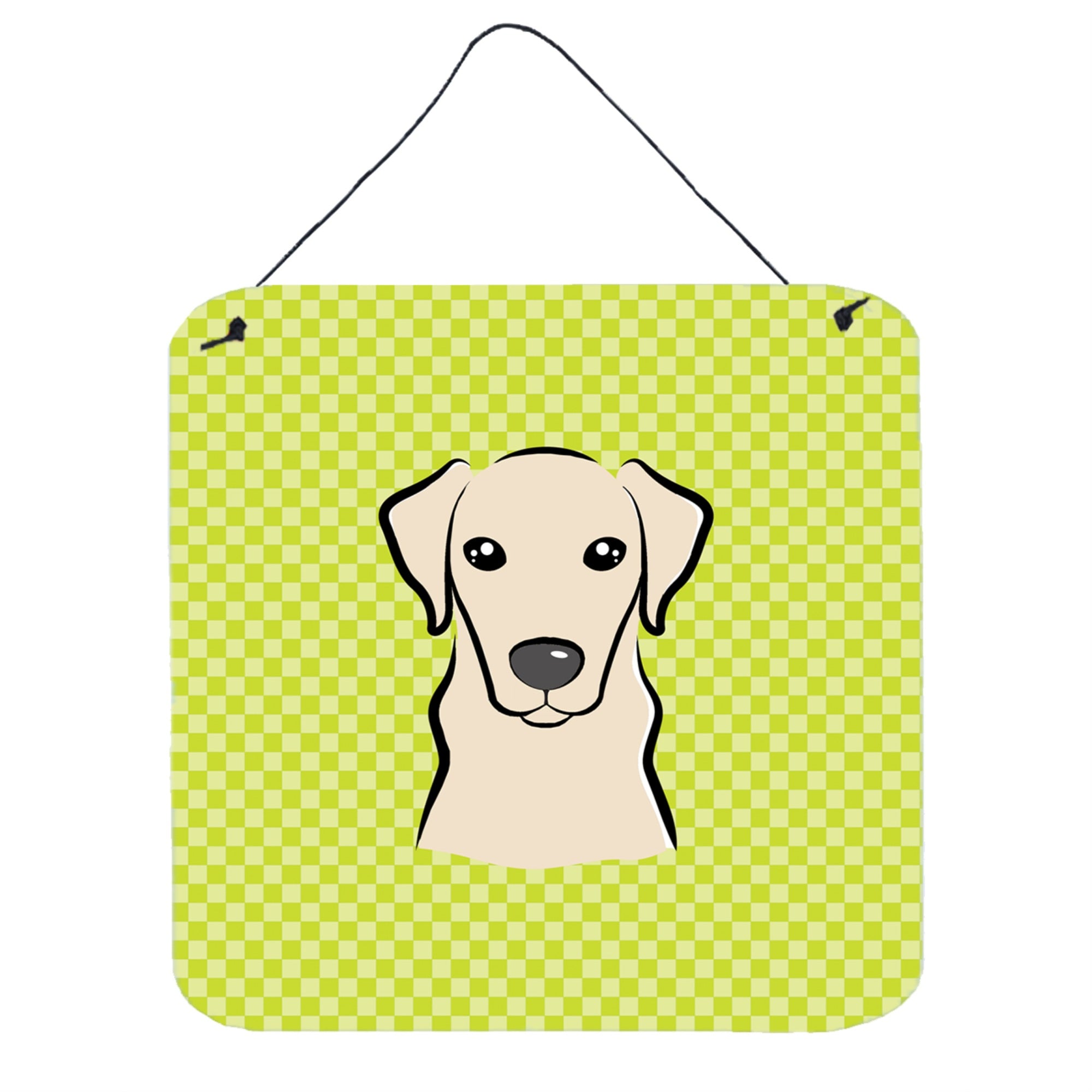 'Caroline'S Treasures Checkerboard Lime Green Yellow Labrador Wall Or Door Hanging Prints, 6 X 6''''''
