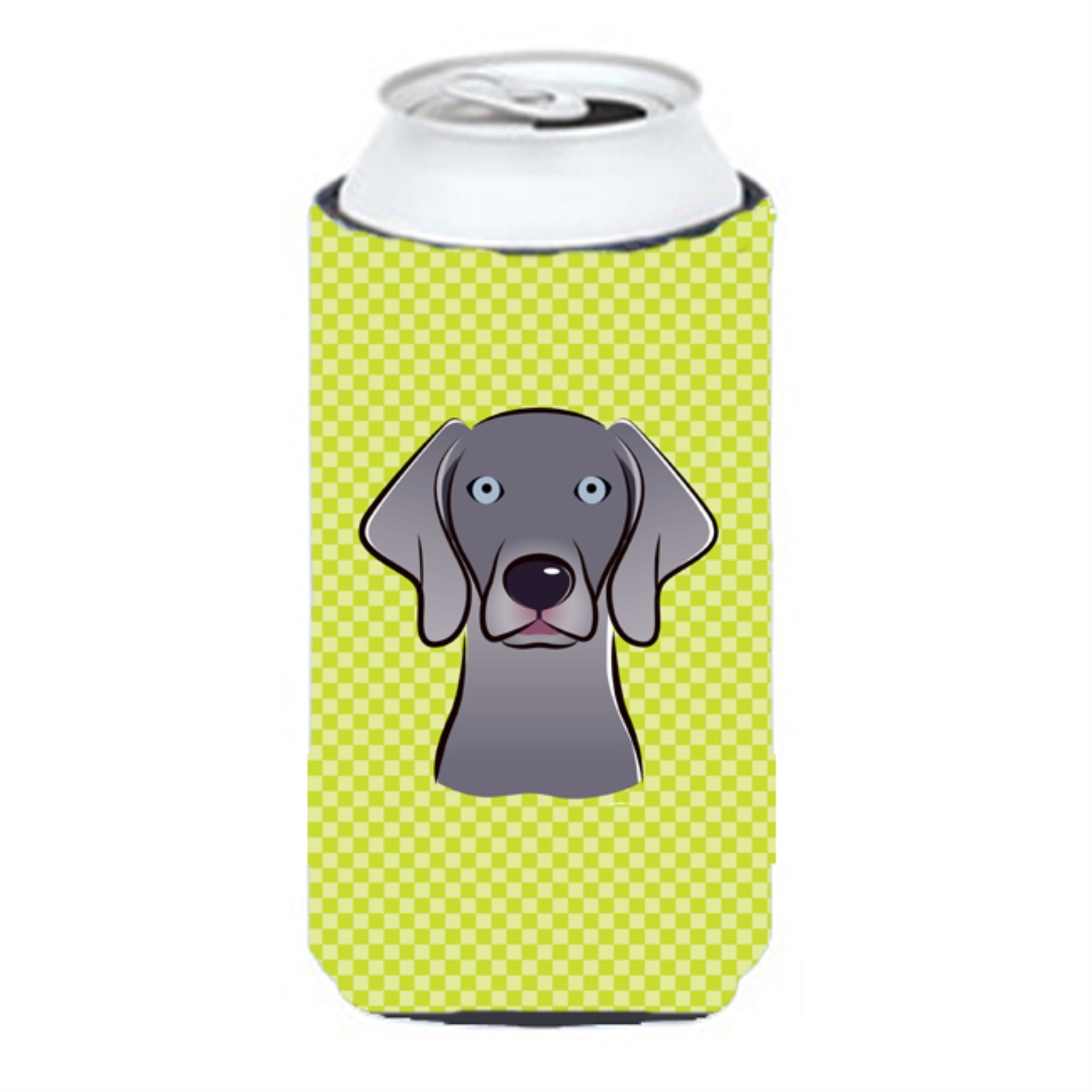 Checkerboard Lime Green Weimaraner Tall Boy Beverage Insulator Hugger Bb1293Tbc