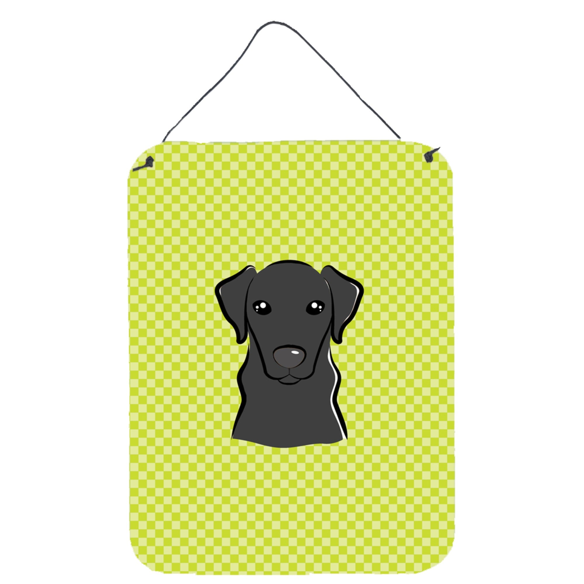 'Caroline'S Treasures Checkerboard Lime Green Black Labrador Wall Or Door Hanging Prints, 16'''' X 12''''''