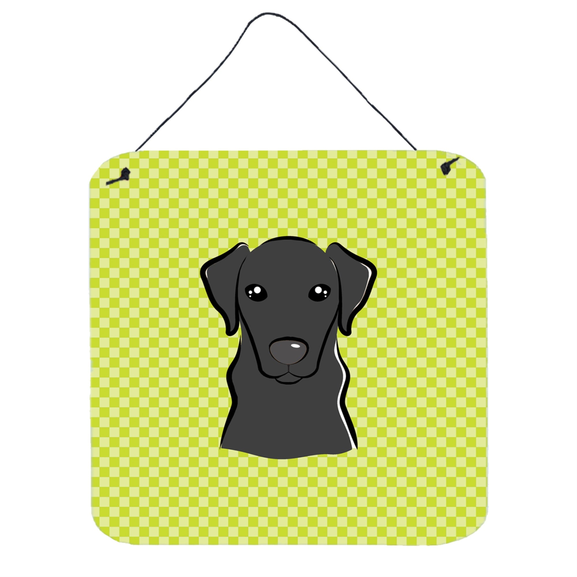 'Caroline'S Treasures Checkerboard Lime Green Black Labrador Wall Or Door Hanging Prints, 6 X 6''''''