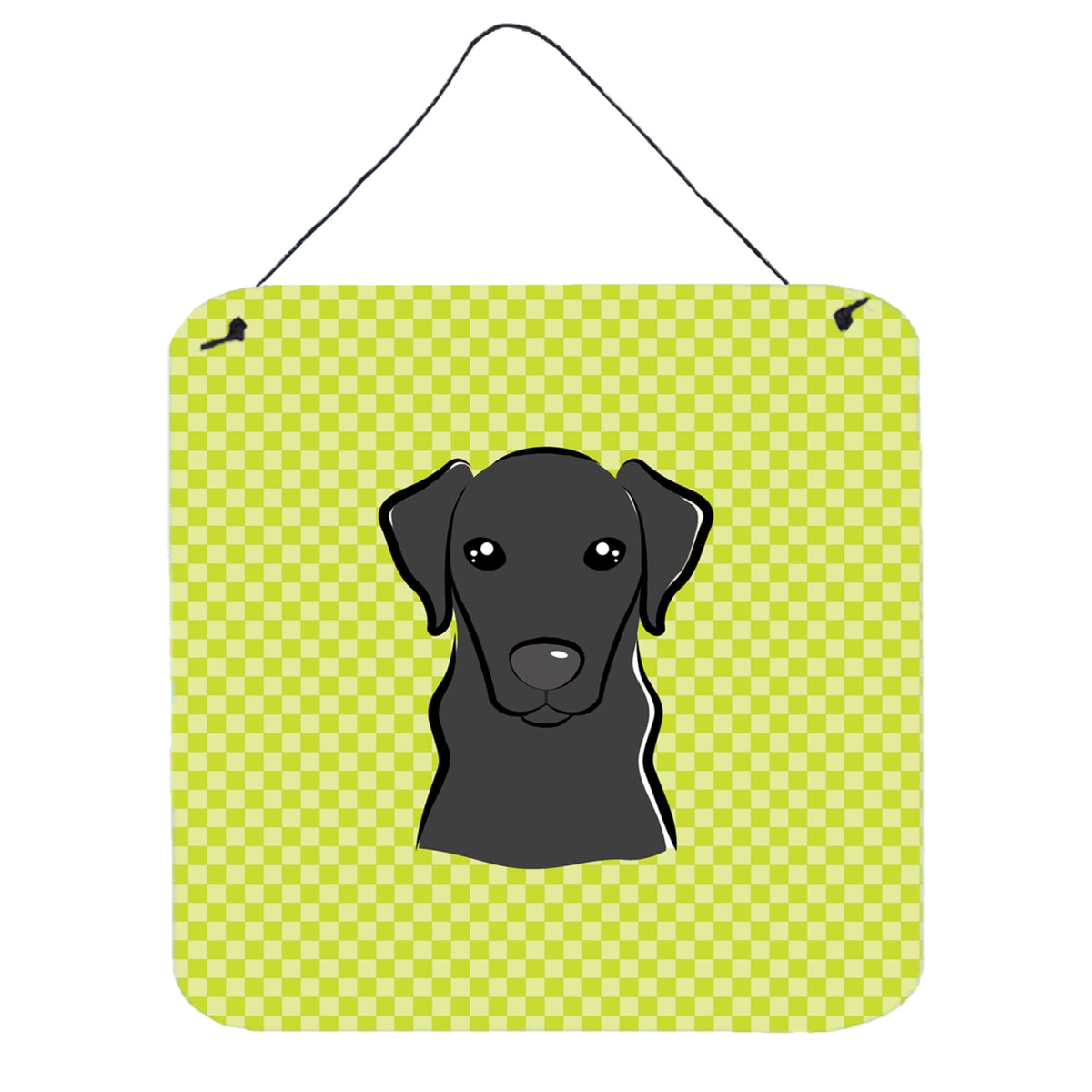 'Caroline'S Treasures Checkerboard Lime Green Black Labrador Wall Or Door Hanging Prints, 6 X 6''''''