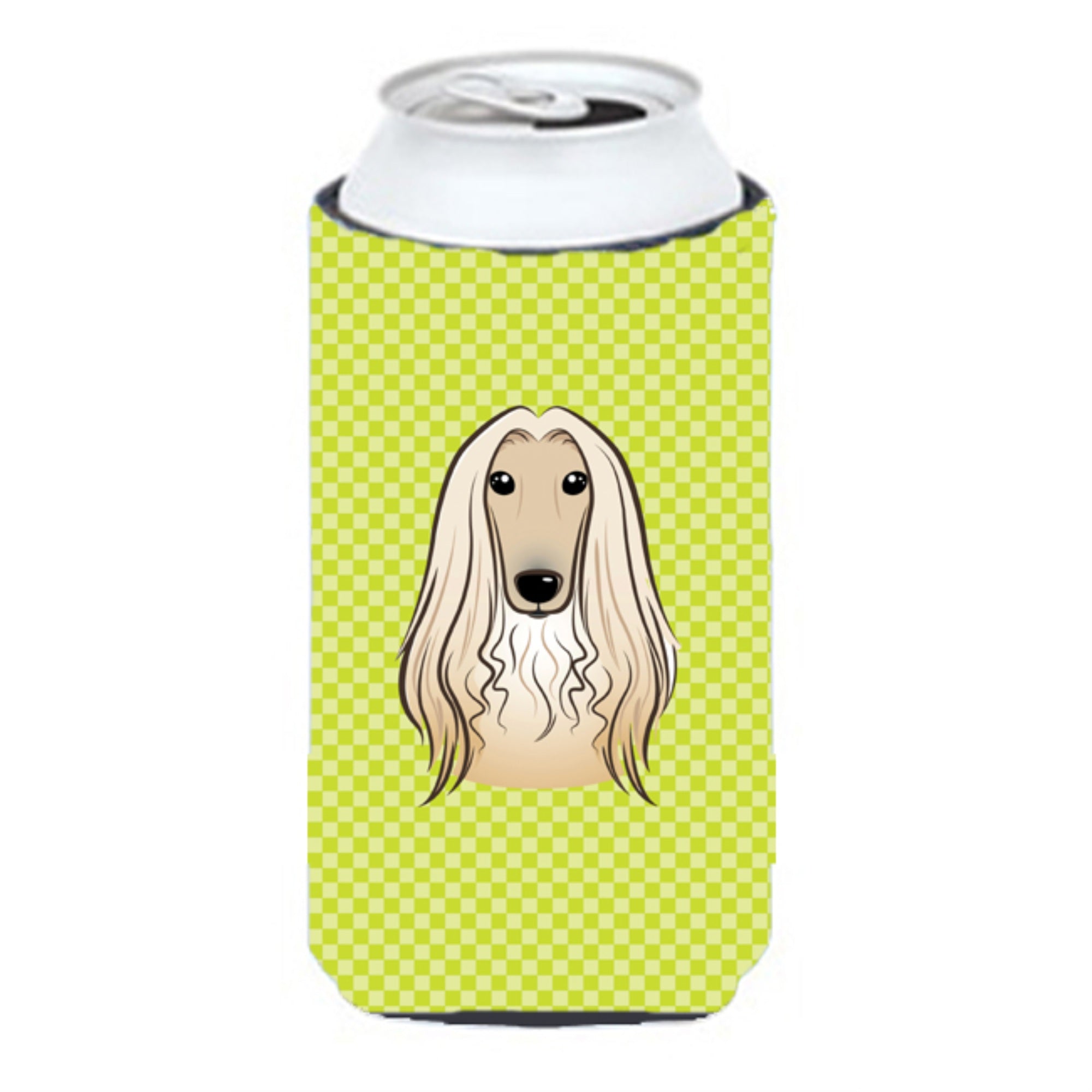 Checkerboard Lime Green Afghan Hound Tall Boy Beverage Insulator Hugger Bb1306Tbc