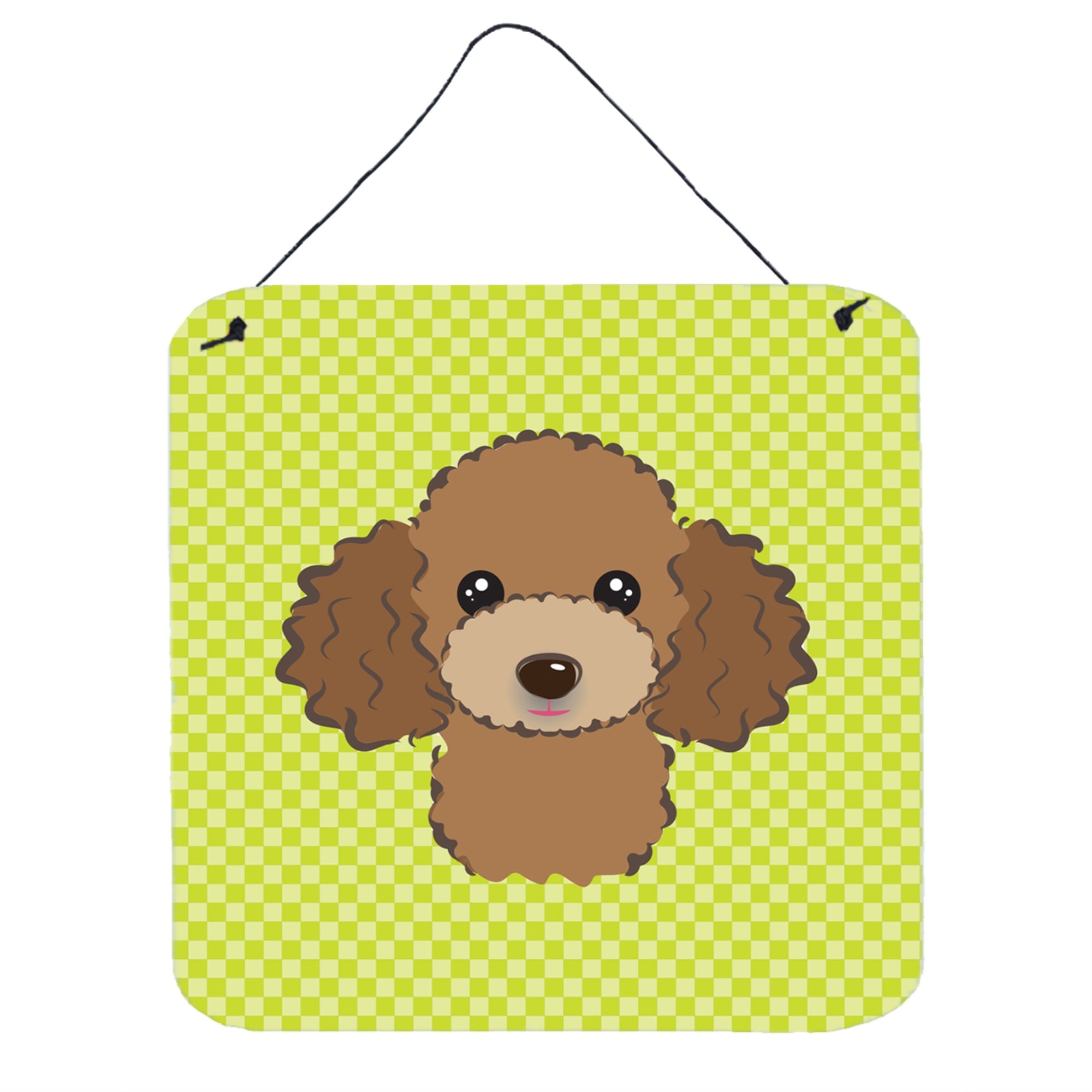 'Caroline'S Treasures Lime Green Chocolate Brown Poodle Aluminium Metal Wall Or Door Hanging Prints, 6 X 6''''''