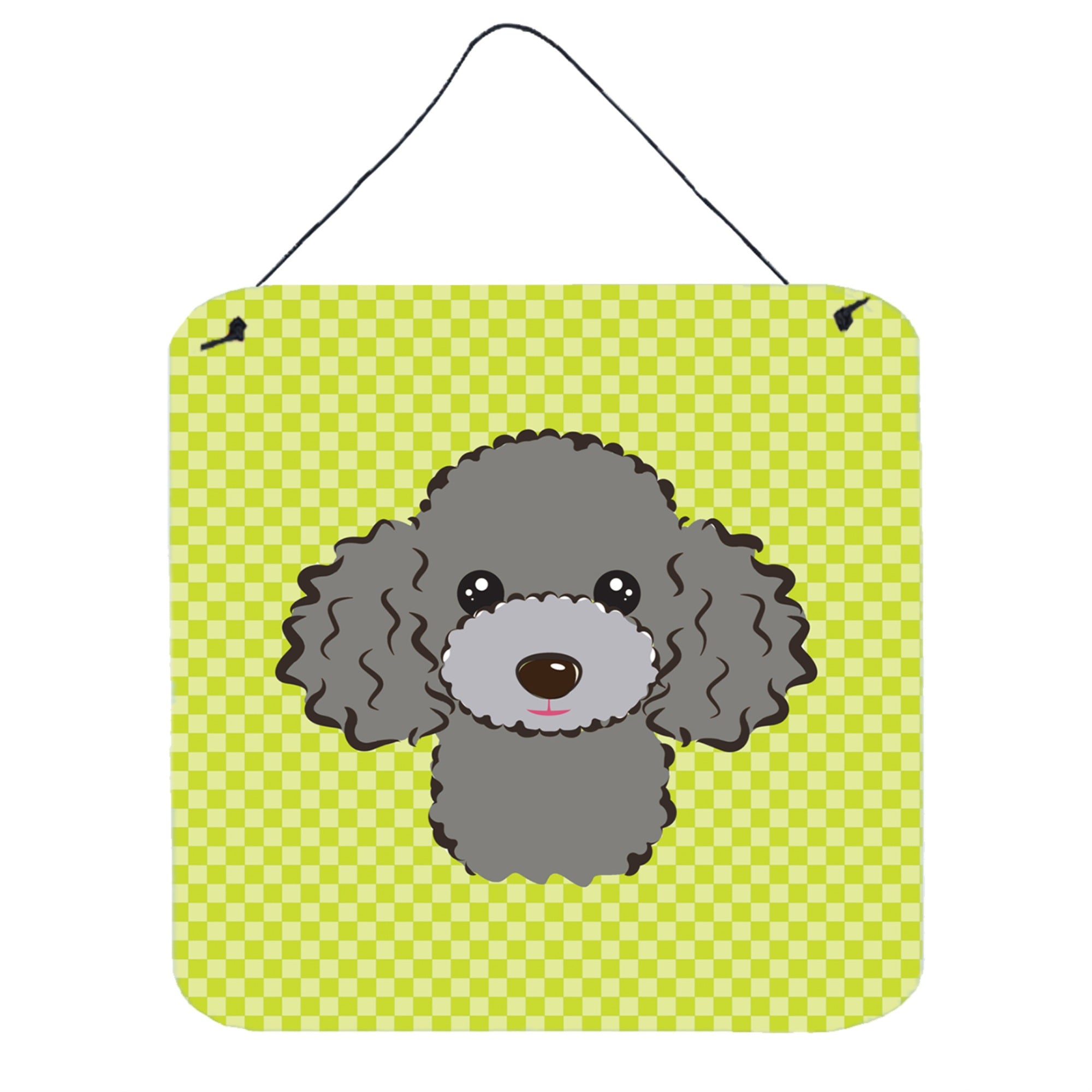 'Caroline'S Treasures Lime Green Silver Gray Poodle Aluminium Metal Wall Or Door Hanging Prints, 6 X 6''''''