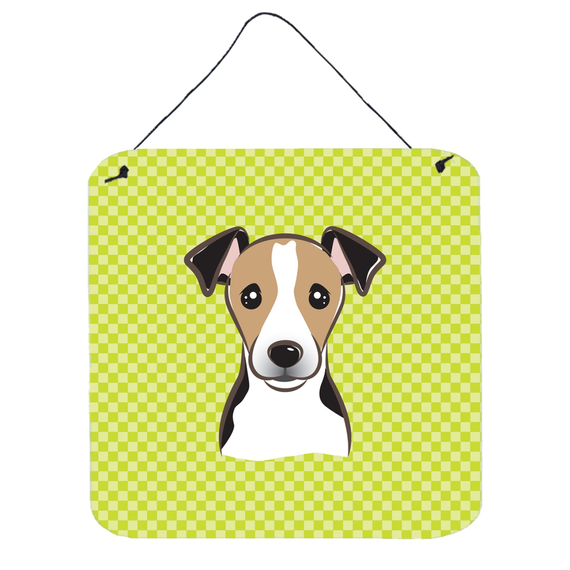 'Caroline'S Treasures Lime Green Jack Russell Terrier Aluminium Metal Wall Or Door Hanging Prints, 6 X 6''''''