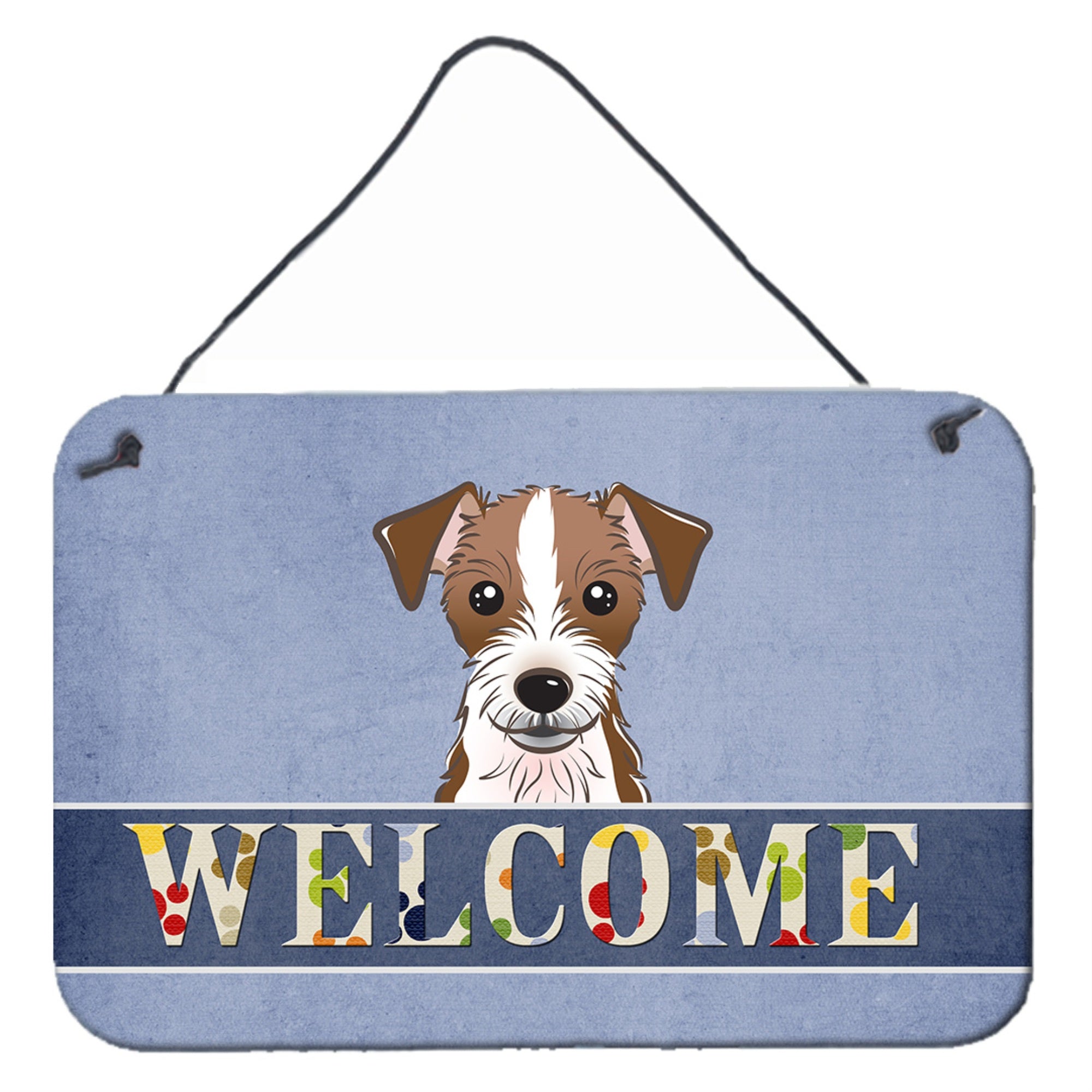 'Caroline'S Treasures Bb1388Ds812 Jack Russell Terrier Welcome Wall Or Door Hanging Prints, 8 X 12'''', Multicolor''