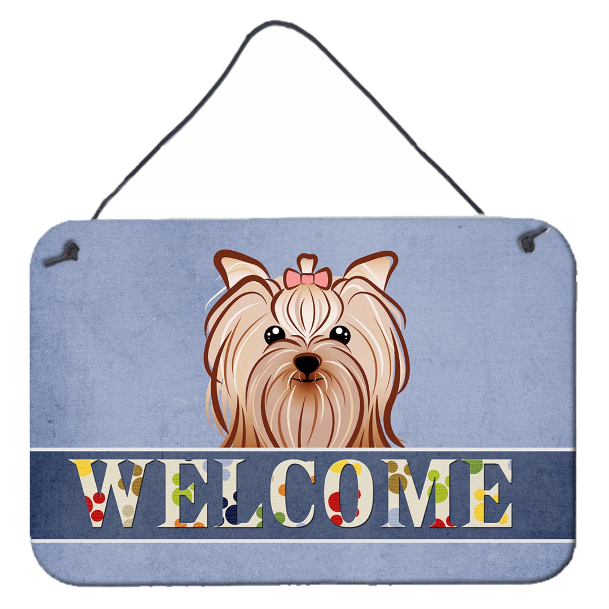 'Caroline'S Treasures Bb1390Ds812 Yorkie Yorkshire Terrier Welcome Wall Or Door Hanging Prints, 8 X 12'''', Multicolor''