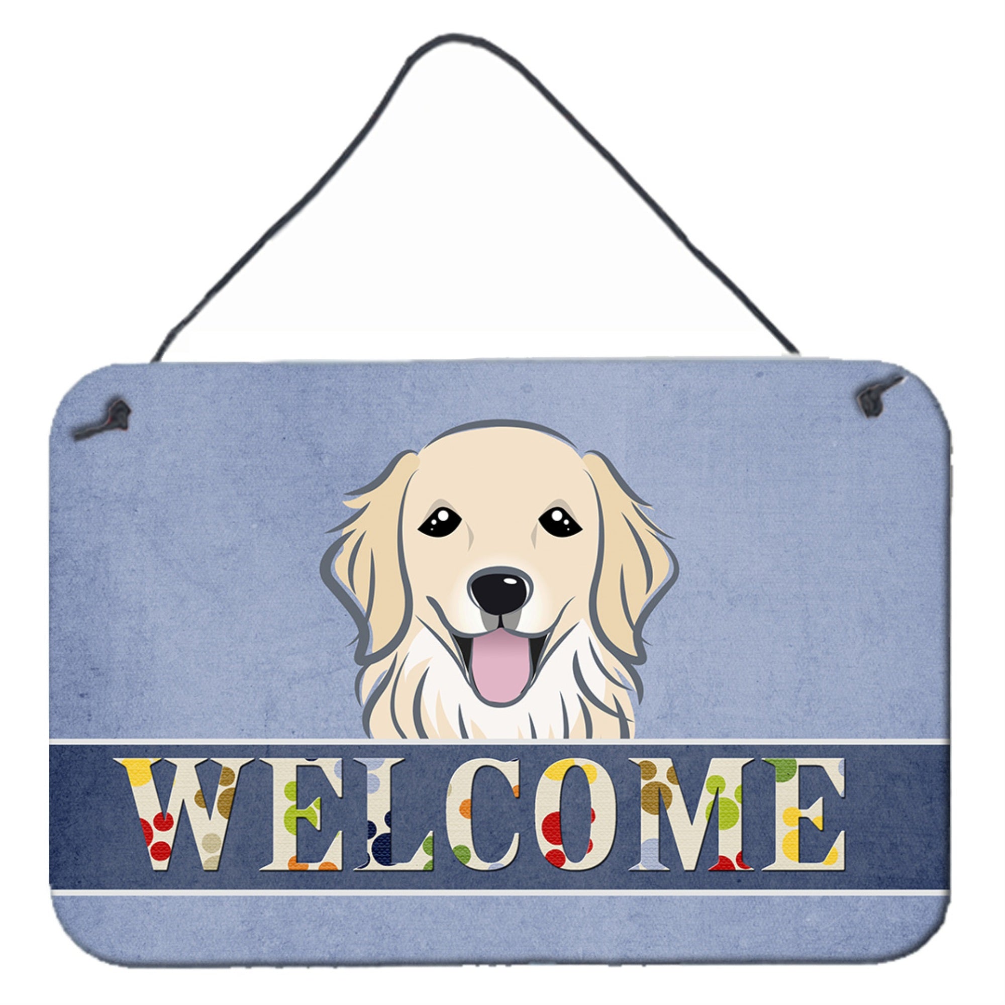 'Caroline'S Treasures Bb1391Ds812 Golden Retriever Welcome Wall Or Door Hanging Prints, 8 X 12'''', Multicolor''