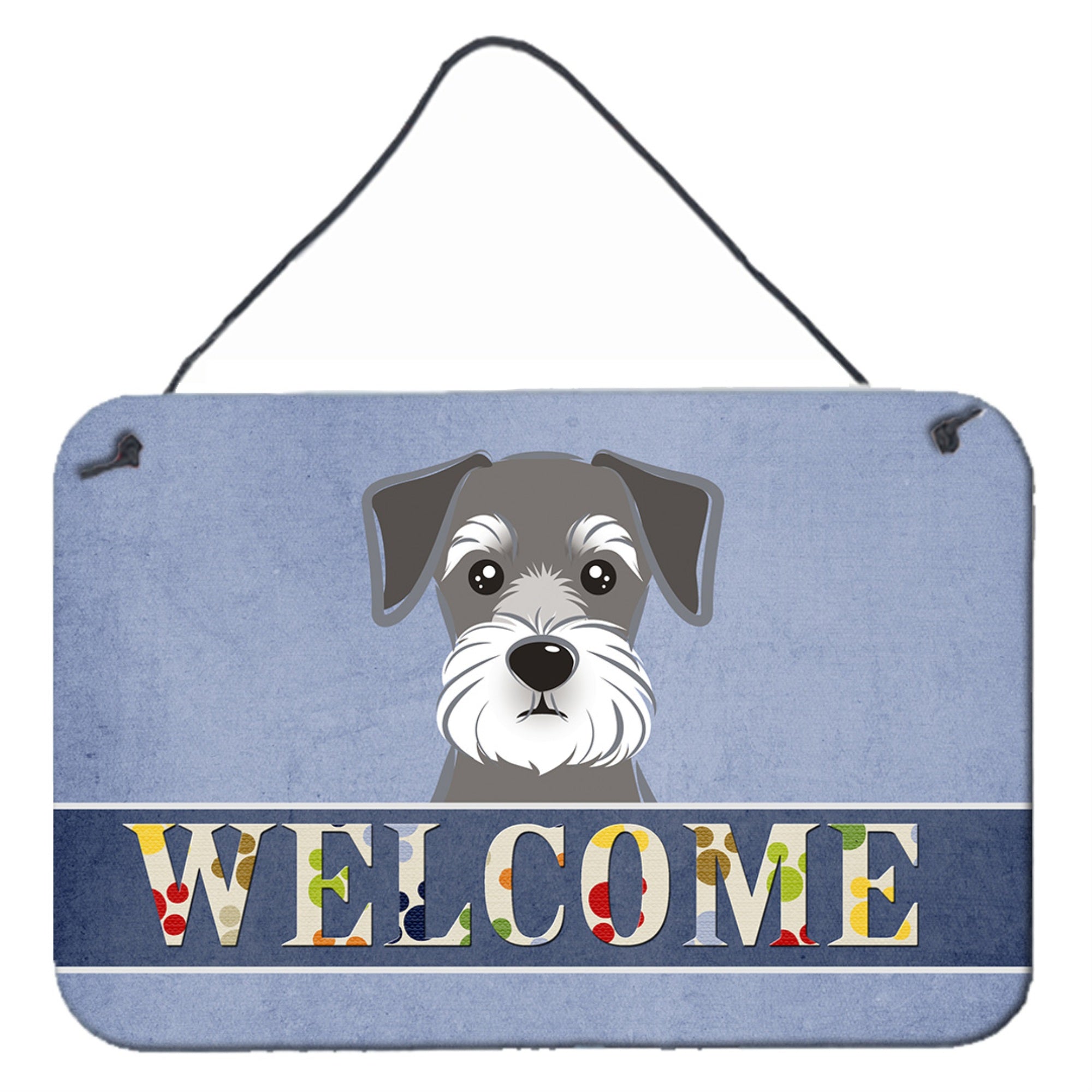 'Caroline'S Treasures Bb1392Ds812 Schnauzer Welcome Wall Or Door Hanging Prints, 8 X 12'''', Multicolor''