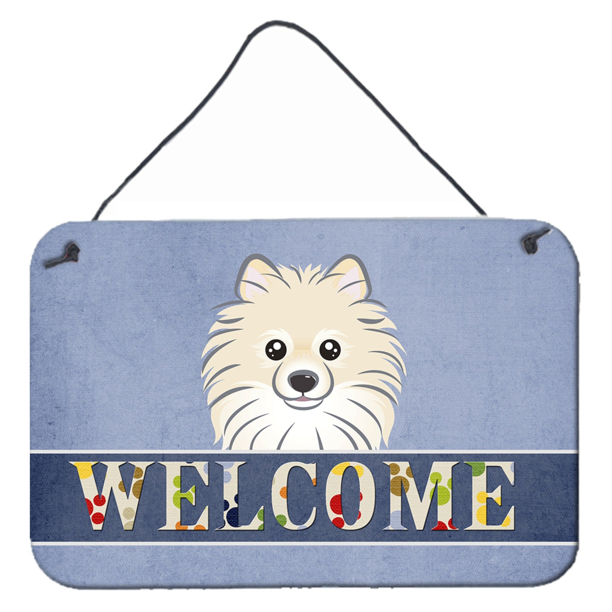 'Caroline'S Treasures Bb1393Ds812 Pomeranian Welcome Wall Or Door Hanging Prints, 8 X 12'''', Multicolor''