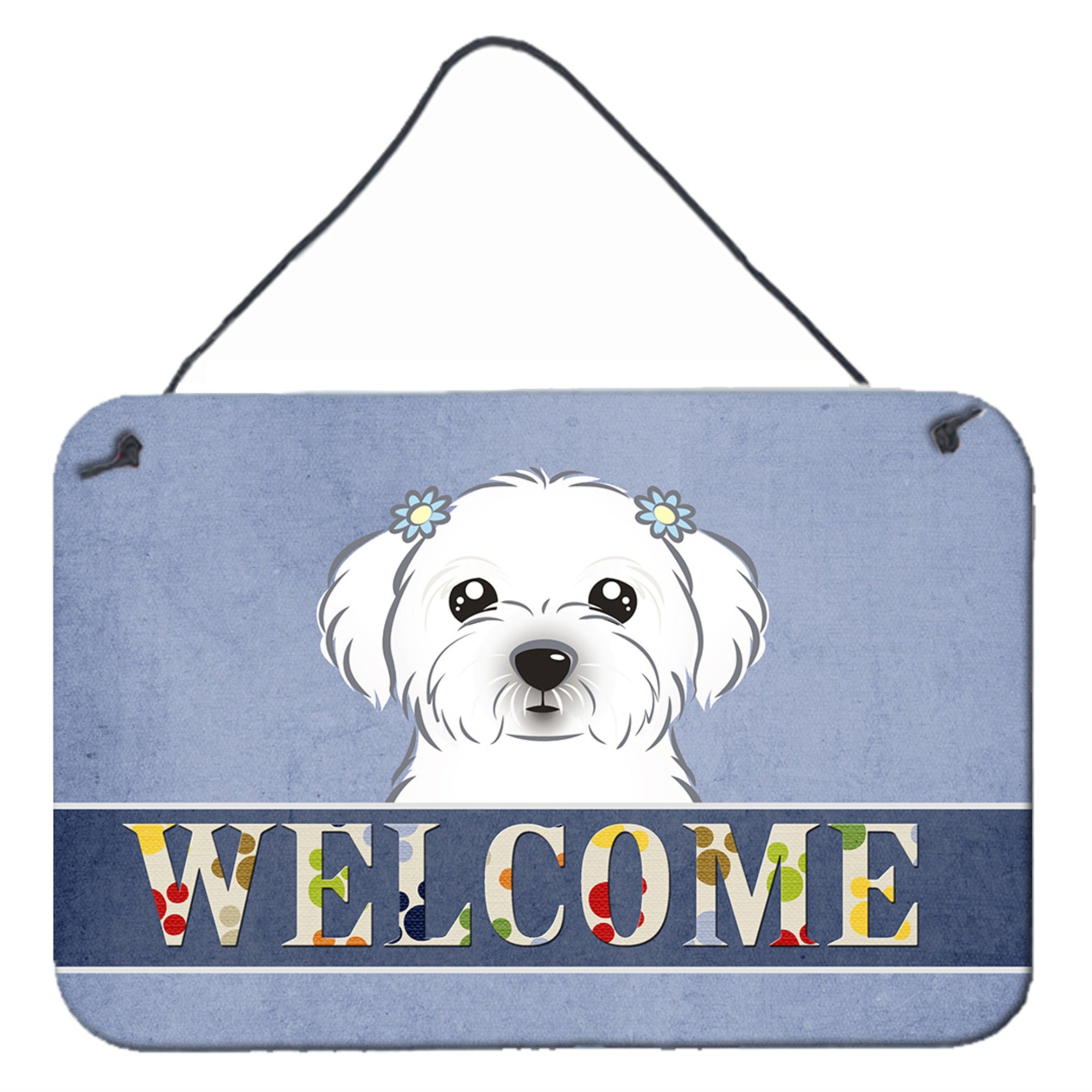 'Caroline'S Treasures Bb1394Ds812 Maltese Welcome Wall Or Door Hanging Prints, 8 X 12'''', Multicolor''