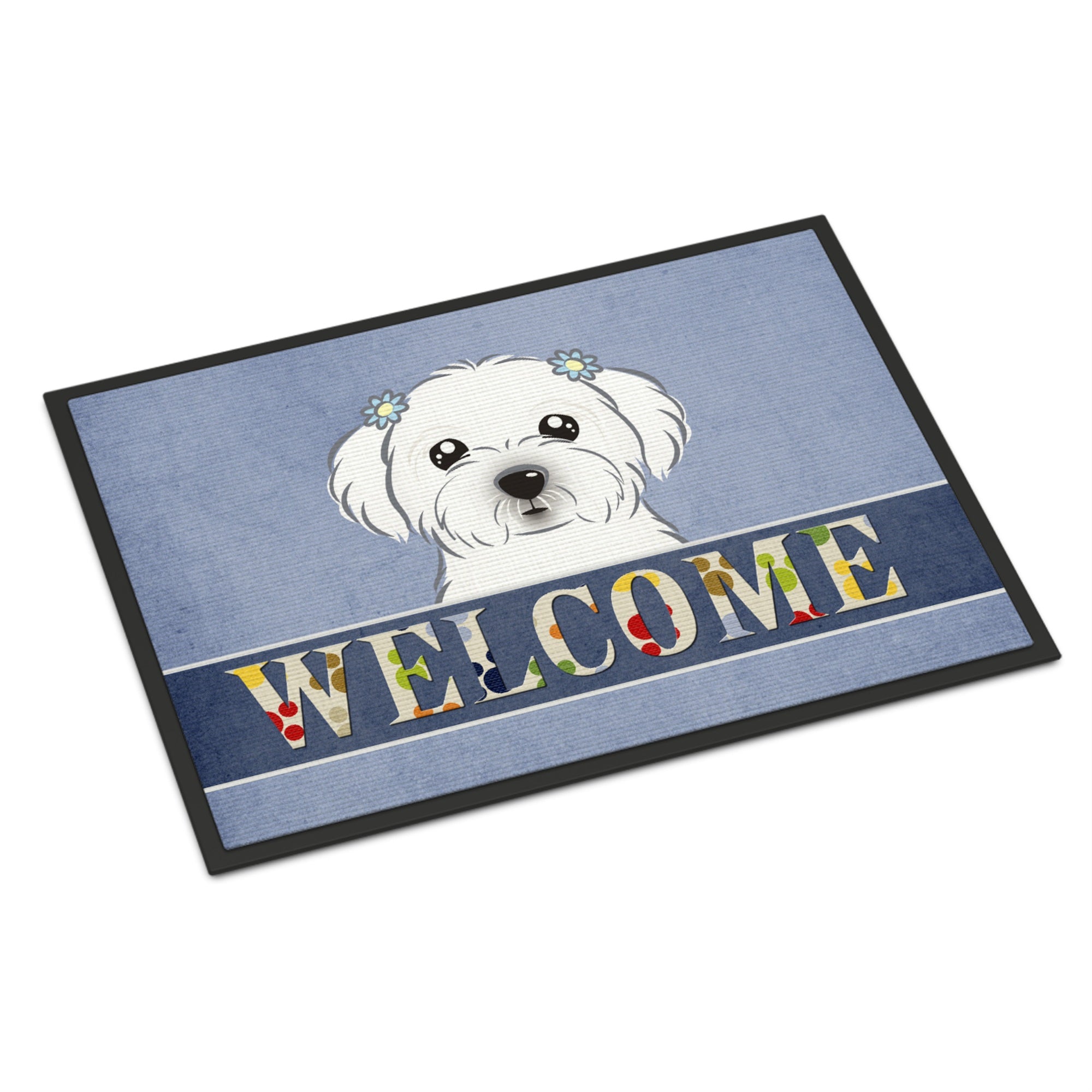 'Caroline'S Treasures Bb1394Mat Maltese Welcome Indoor Or Outdoor Mat, 18 X 27'''', Multicolor''
