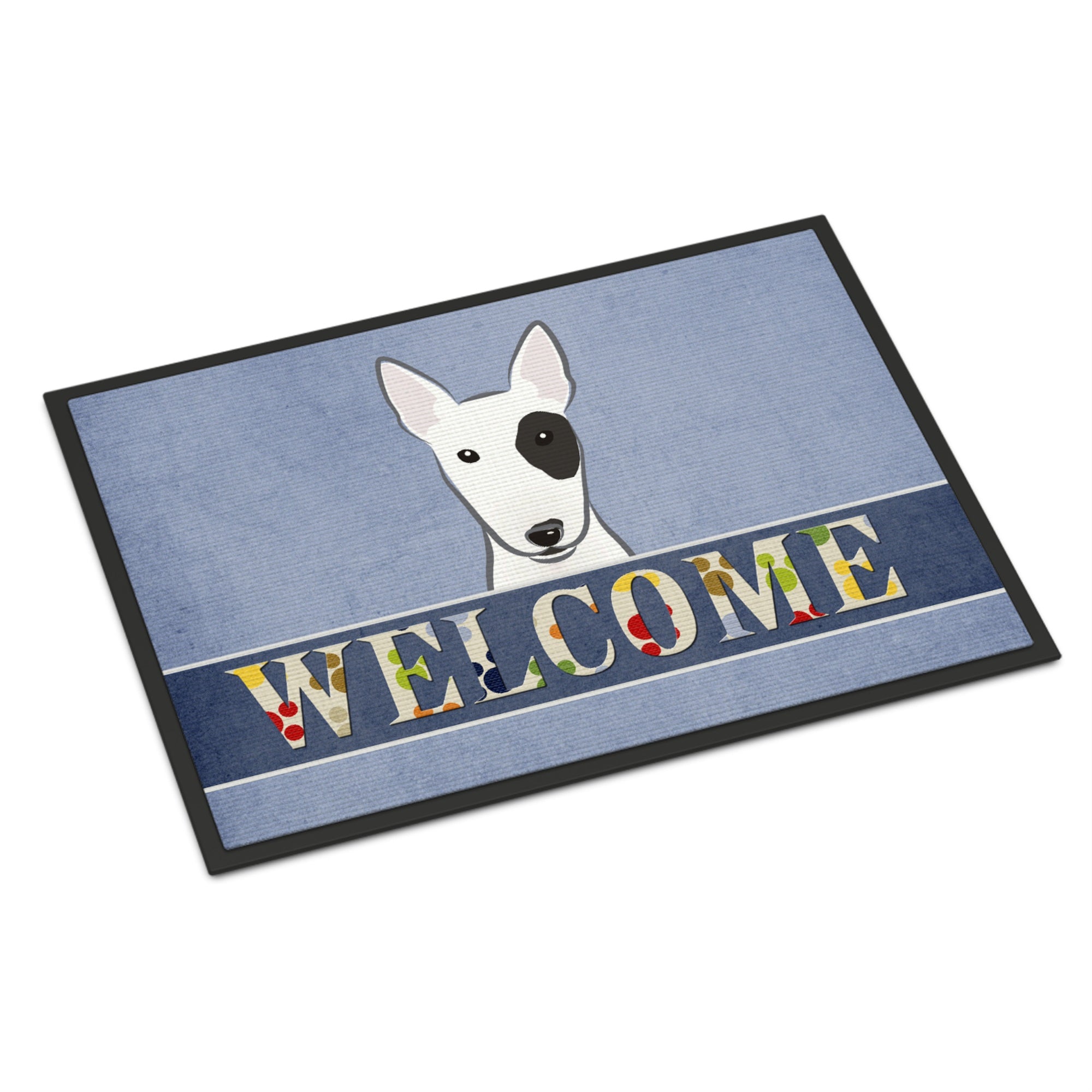 'Caroline'S Treasures Bb1395Mat Bull Terrier Welcome Indoor Or Outdoor Mat, 18 X 27'''', Multicolor''